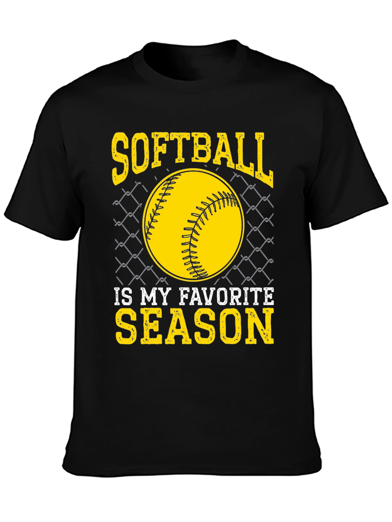 Black Softball Is My Favorite Season T-Shirt view 3