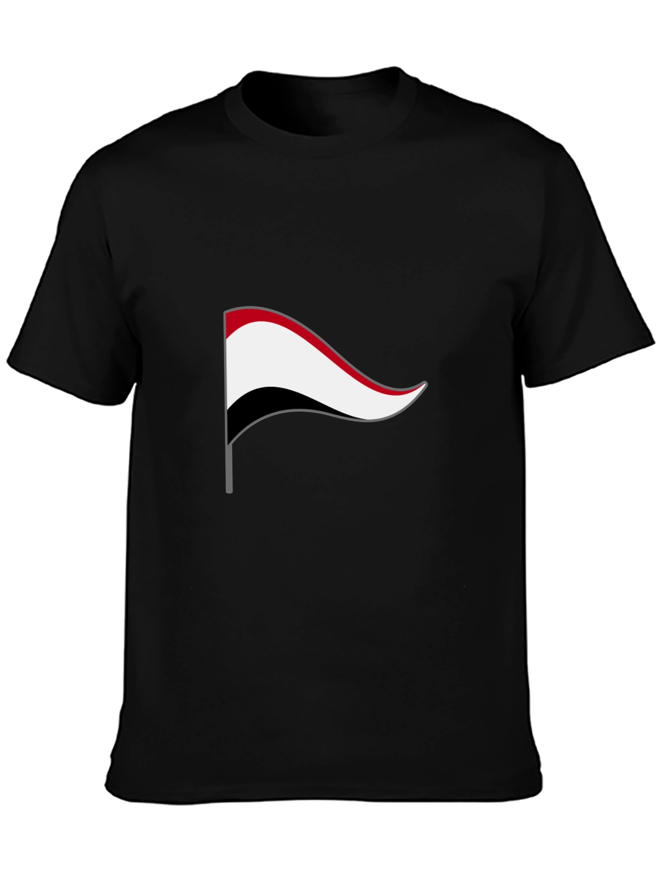 Yemen Flag Graphic Tee - Black Cotton T-Shirt - 3