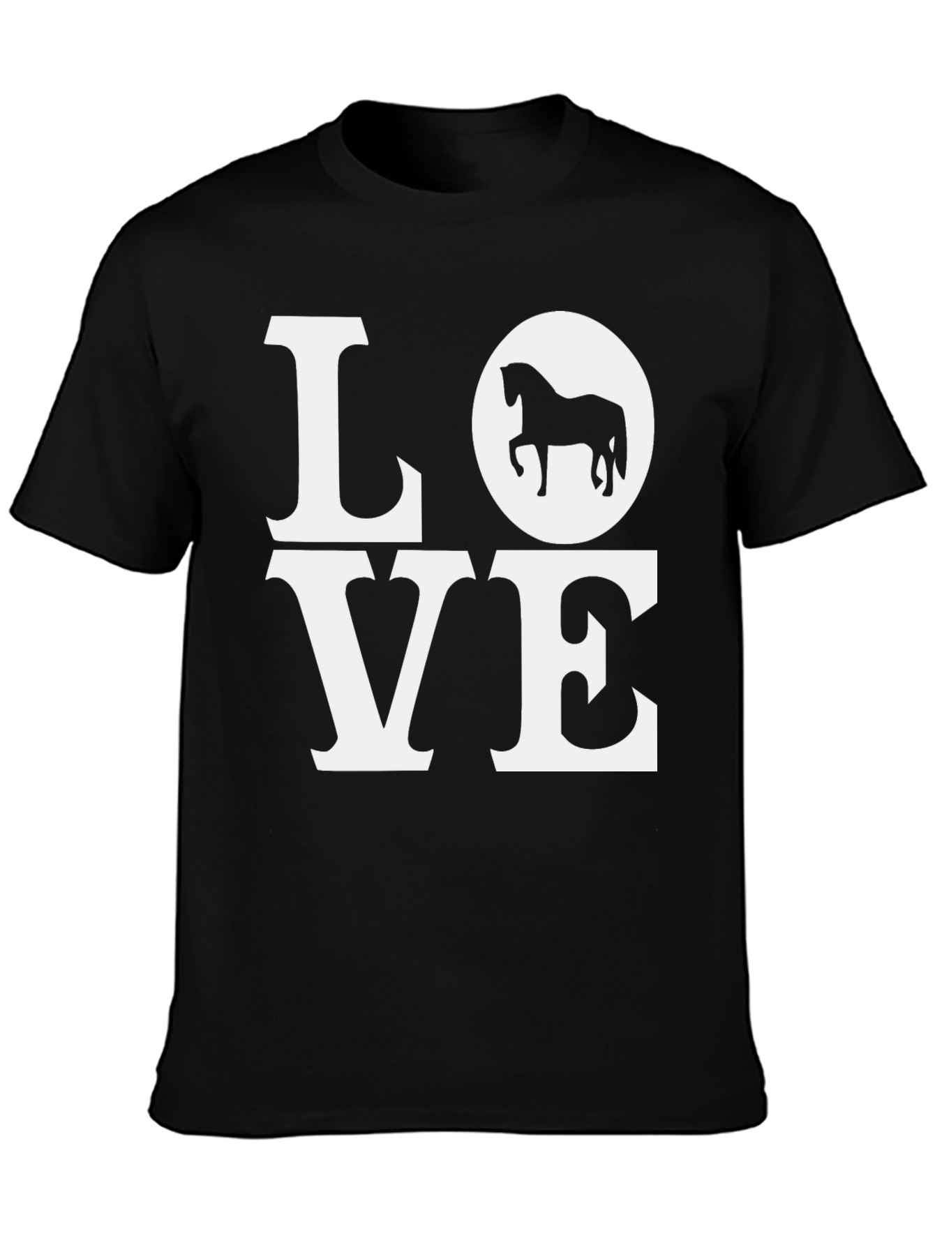 Black Love Horses Black Graphic Tee view 3