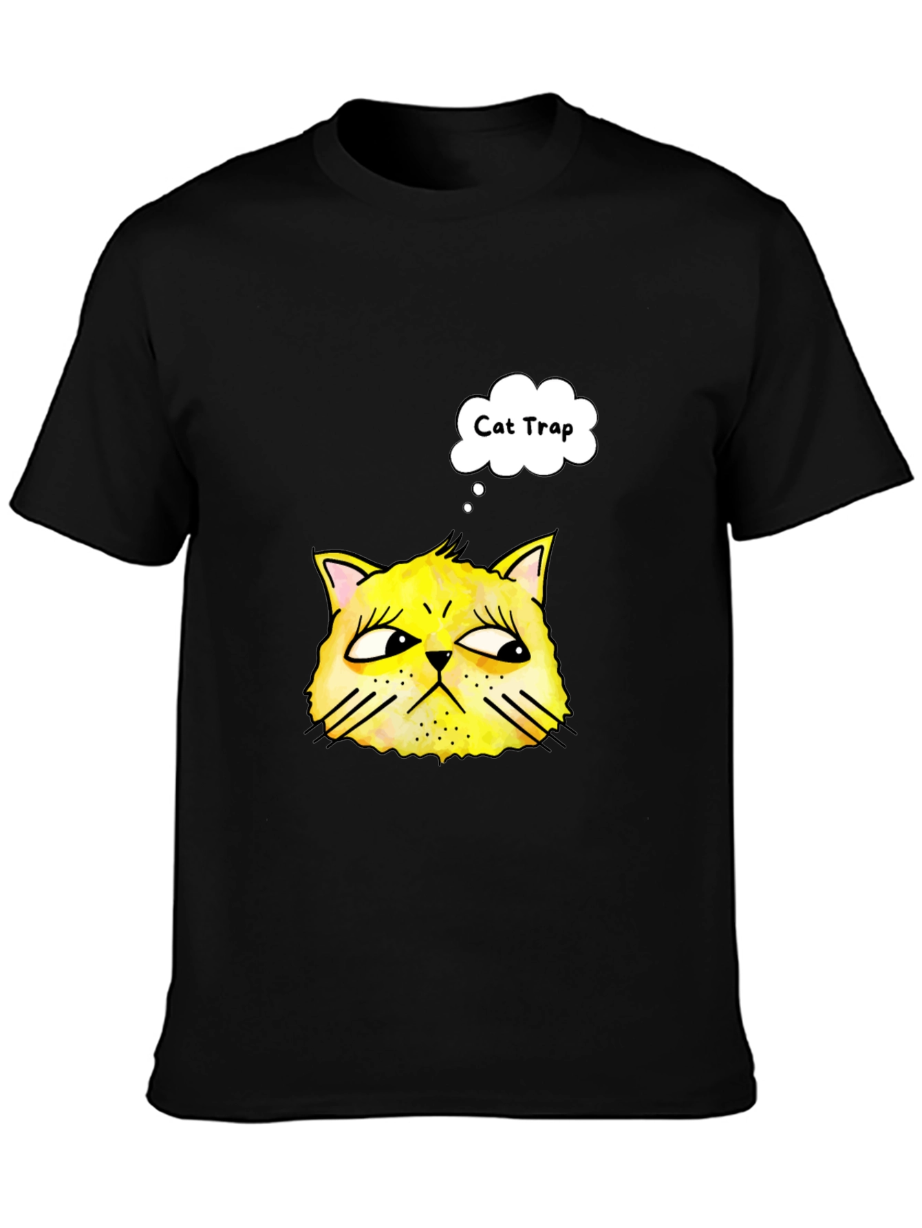 Black Cat Trap T-Shirt - Funny Graphic Tee view 3