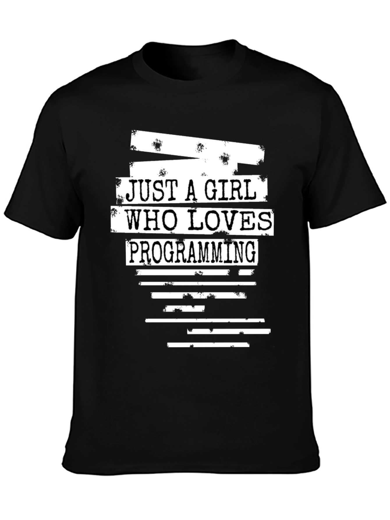 Black Just A Girl Who Loves Programming Graphic T-Shirt view 3