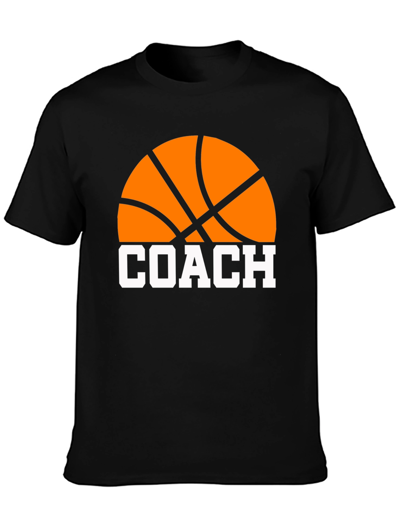 Black Basketball Coach T-Shirt view 3