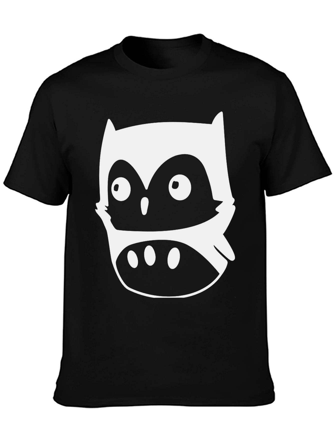 Black Cool Owl Graphic Tee - Black view 3