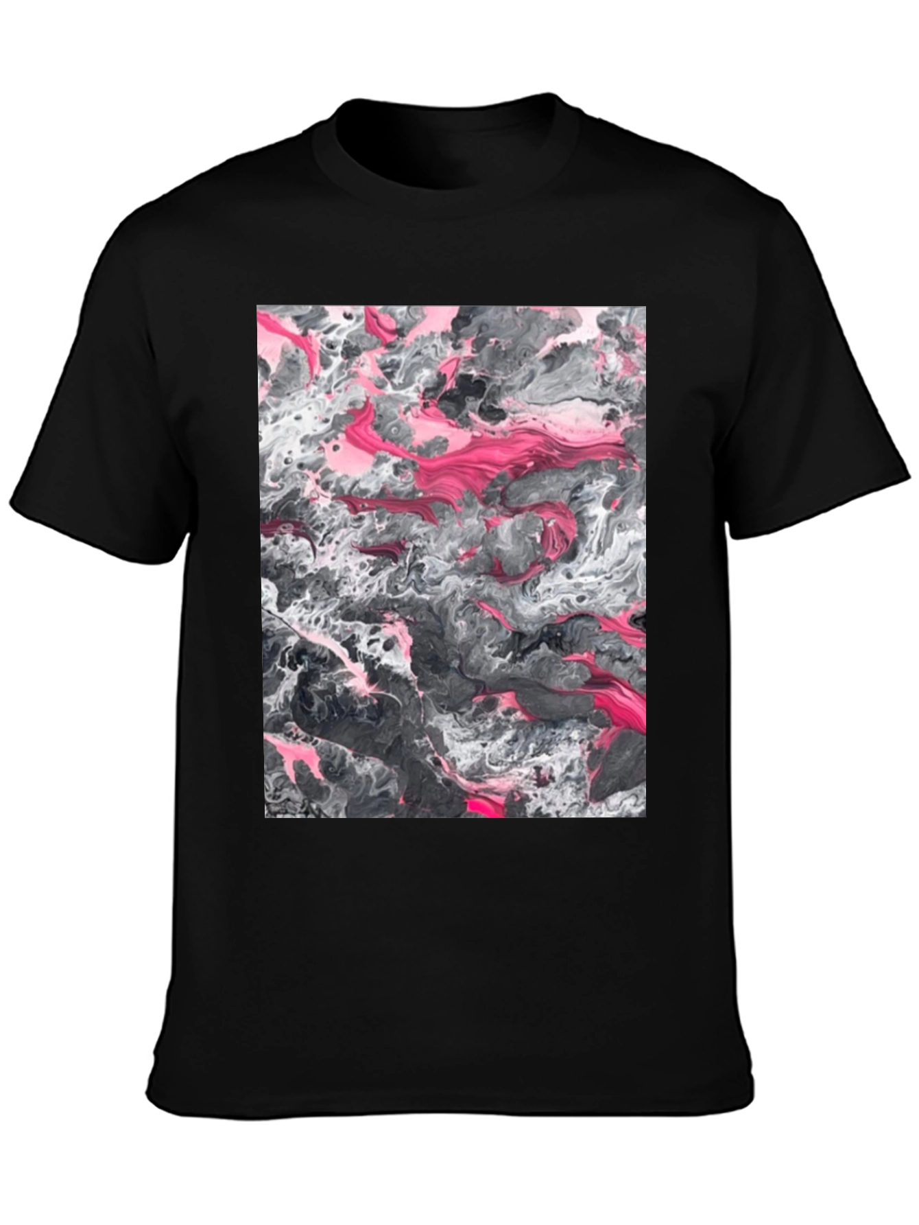 Black Abstract Art Print Black T-Shirt view 3