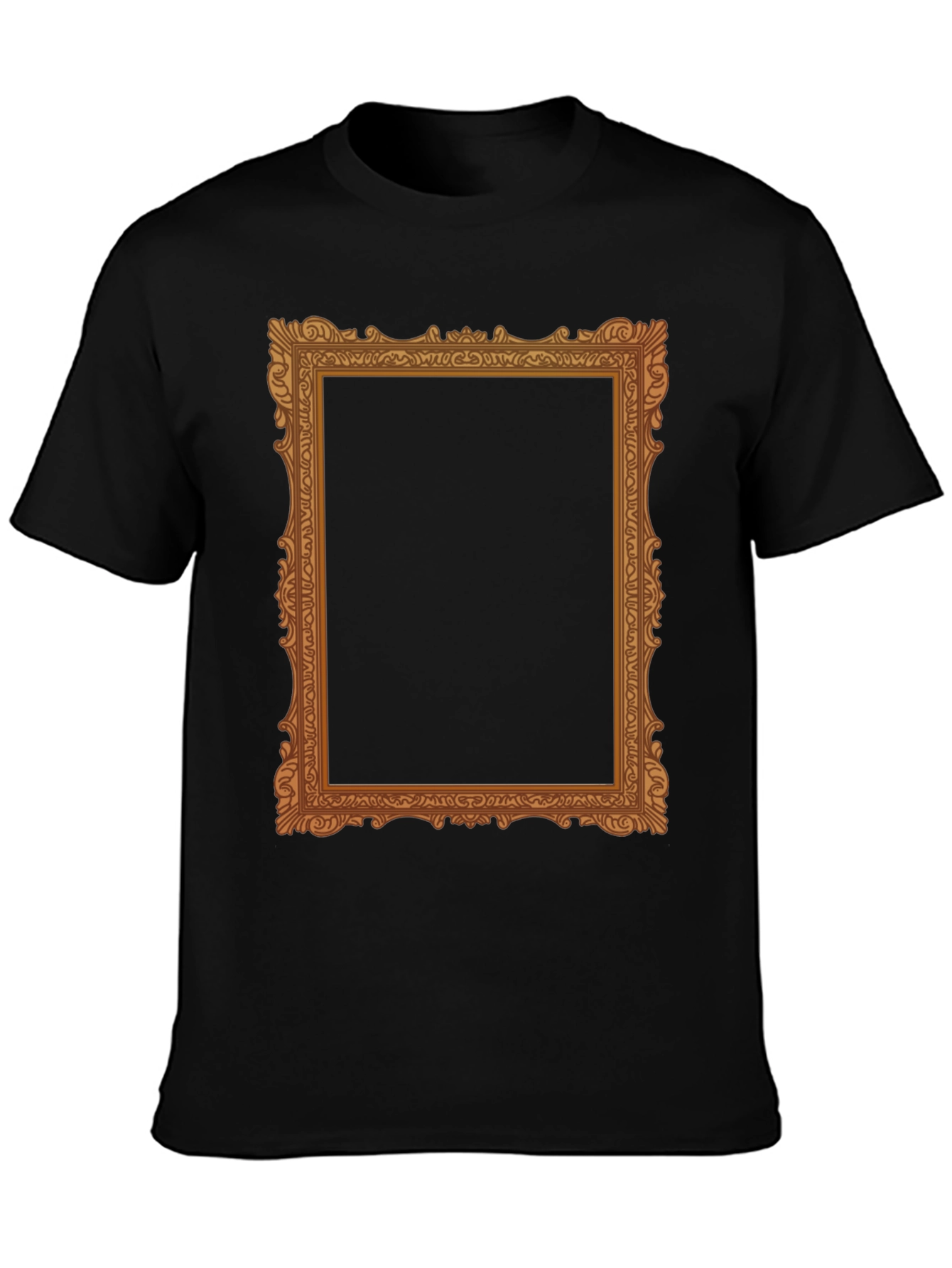 Black Ornate Frame Graphic Tee - Classic Black T-Shirt view 3