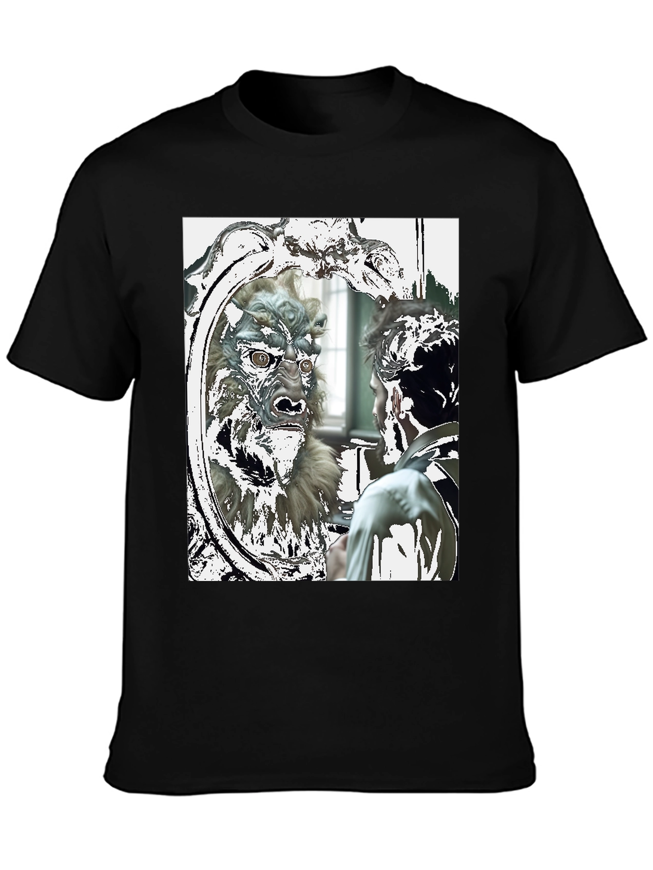 Black Monster Reflection Graphic Tee view 3