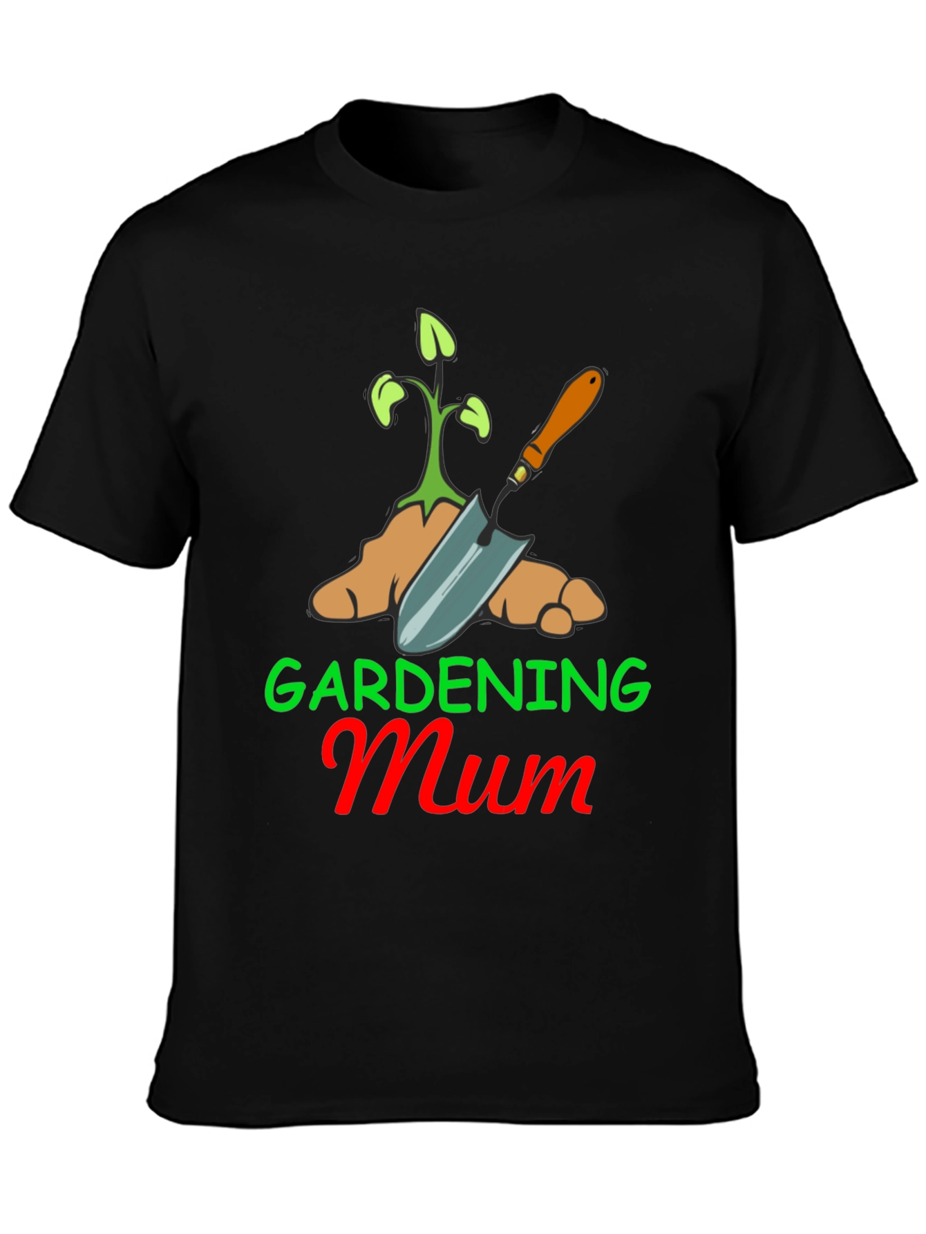 Black Gardening Mum T-Shirt - Black Cotton Blend view 3
