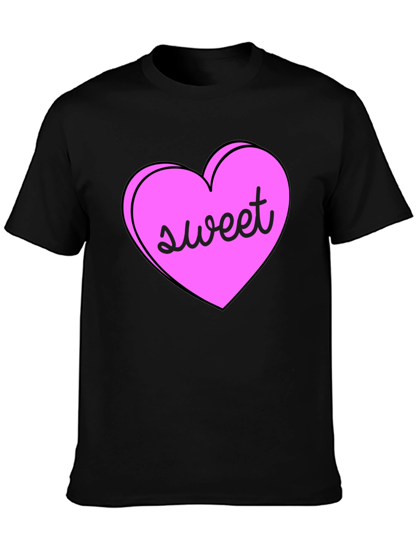 Black Sweet Heart Valentine's Day T-Shirt view 3
