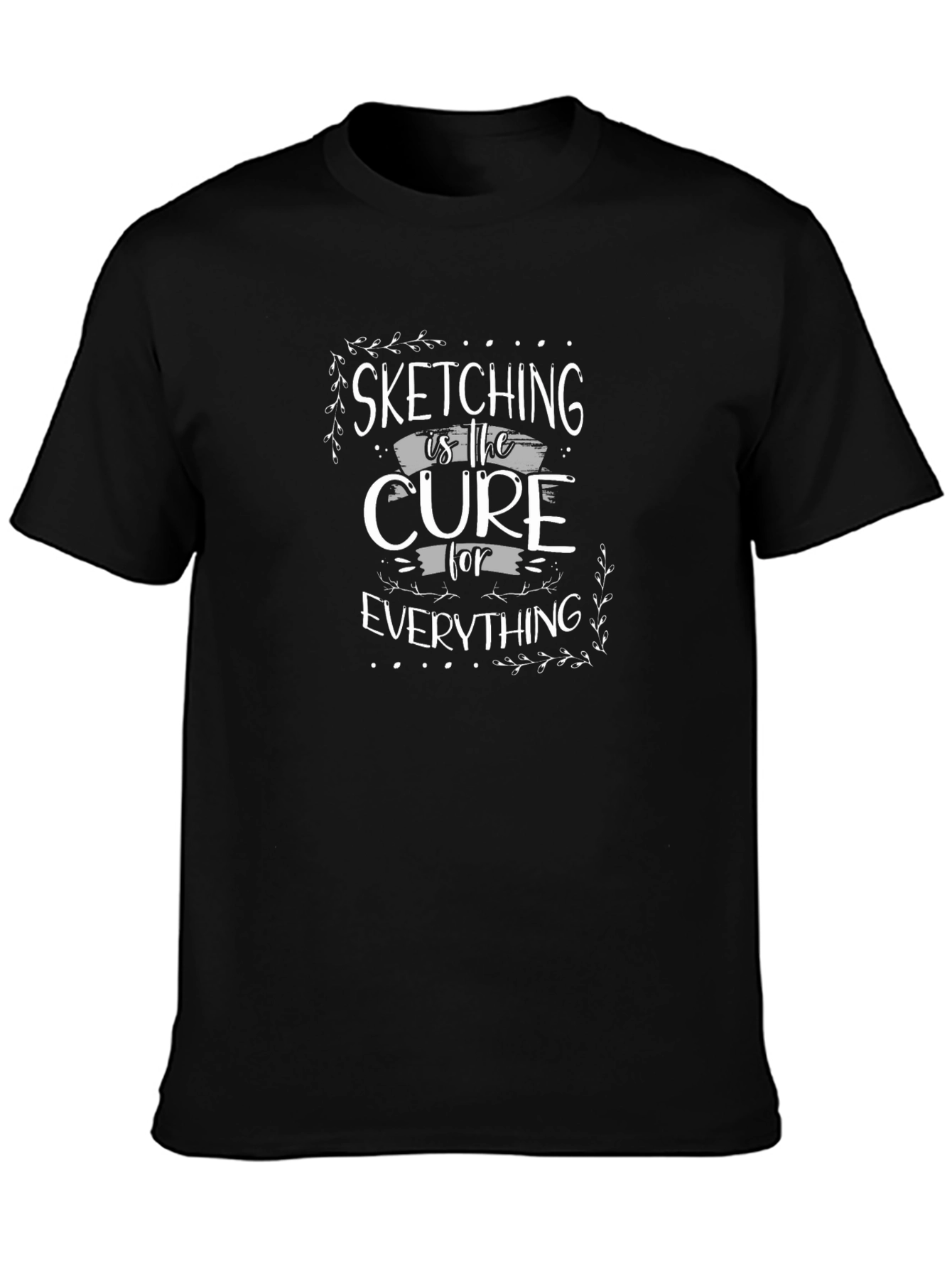Black Sketching is the Cure T-Shirt - Unisex Graphic Tee view 3