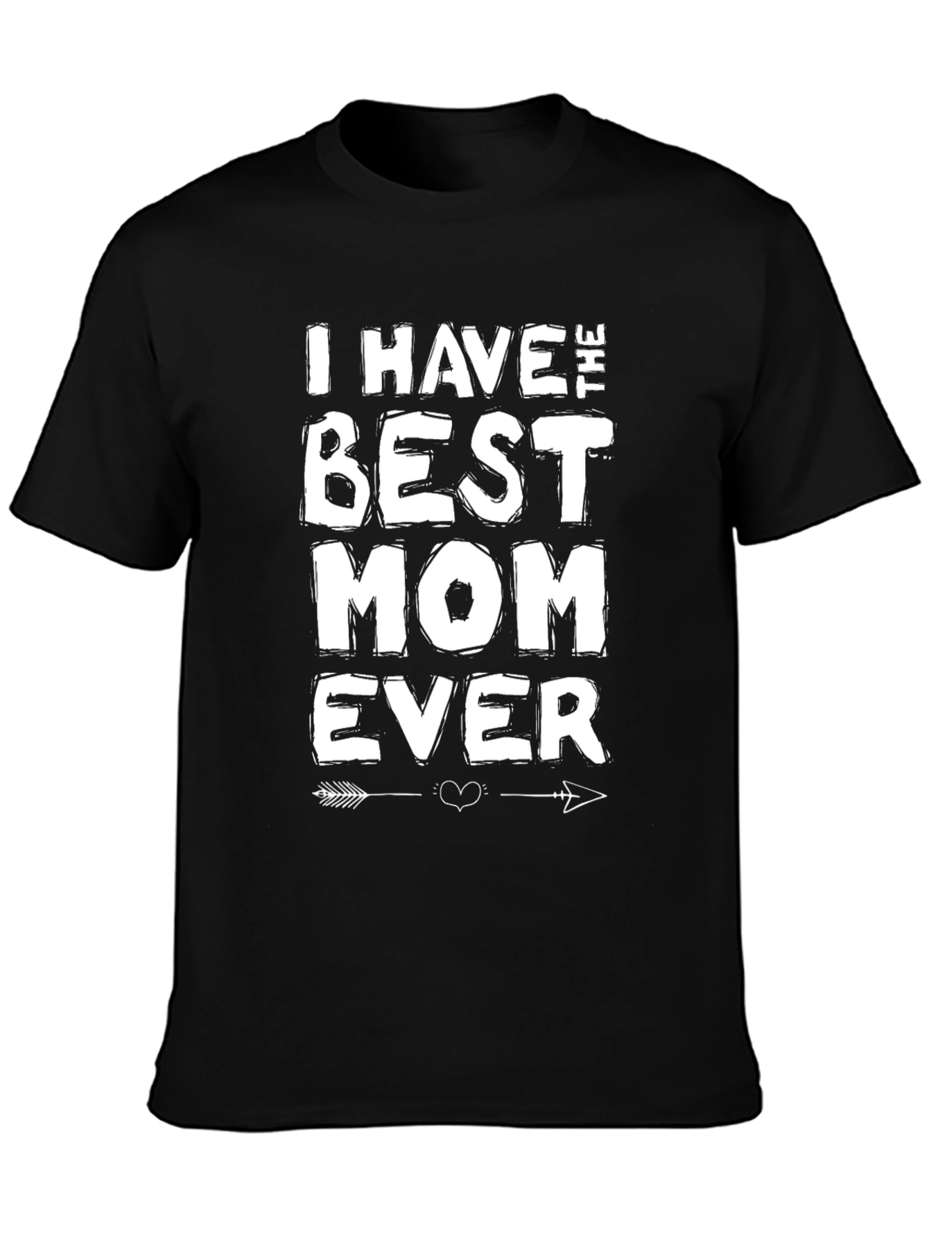 Black Best Mom Ever Graphic T-Shirt - Men's Black Crew Neck view 3