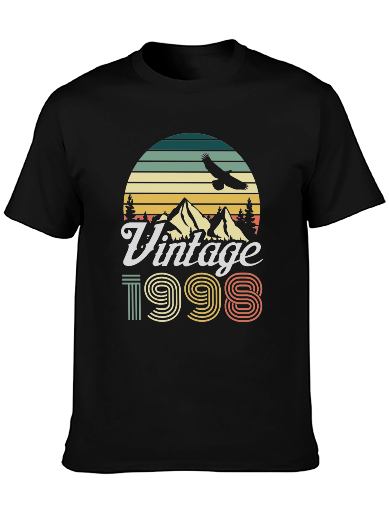 Black Vintage 1998 Graphic Tee - Retro Style view 3