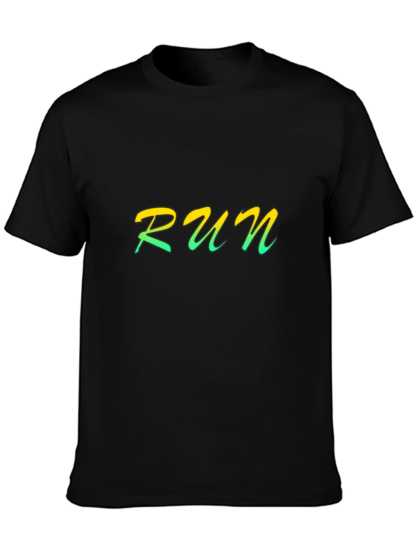 Black Men's Black RUN Graphic Tee view 3