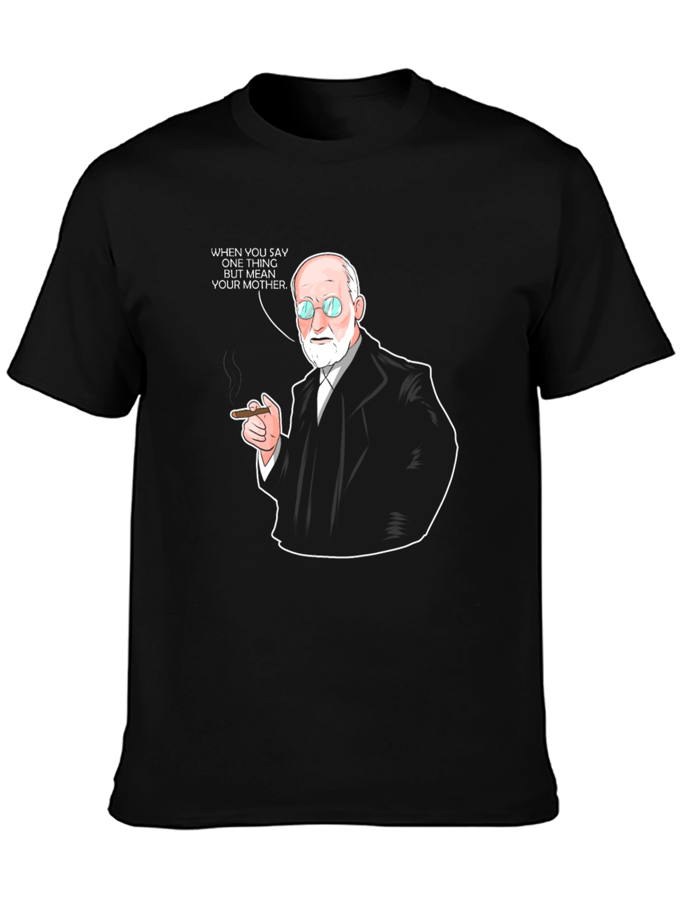 Black Freud T-Shirt: Funny Psychoanalysis Humor Tee view 3