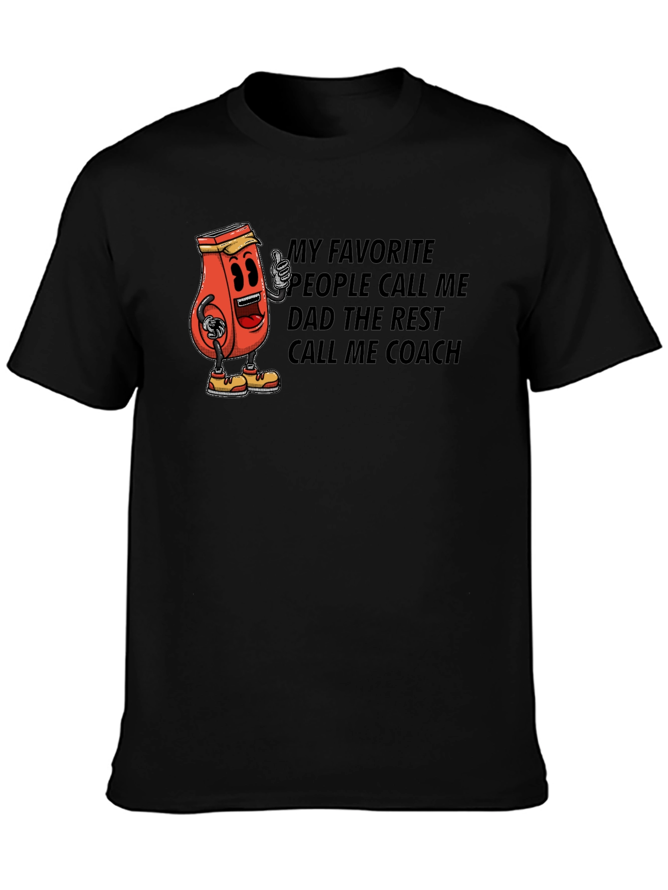 Black Dad Coach Funny T-Shirt view 3