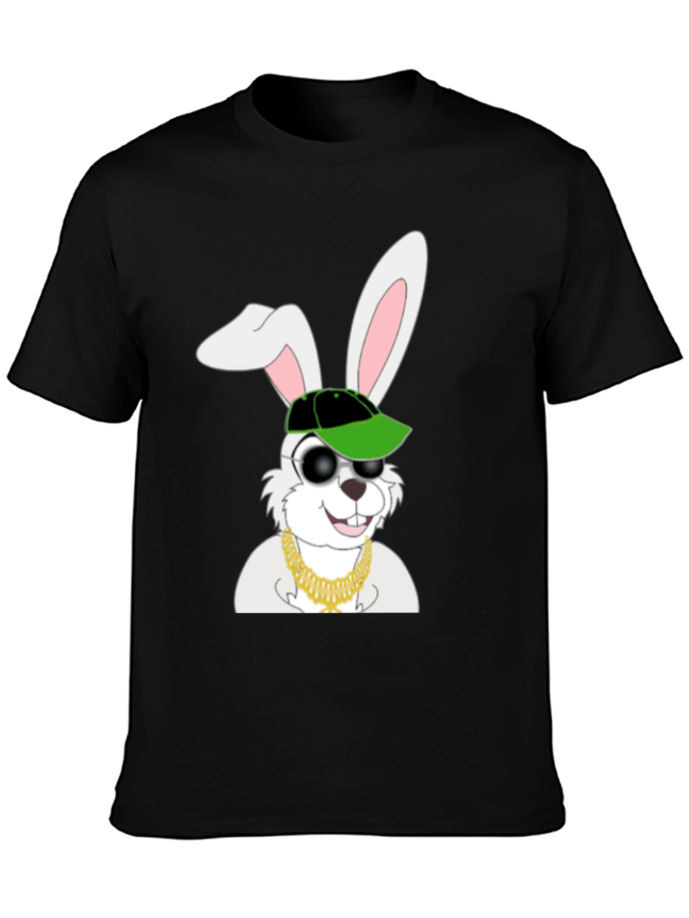 Black Cool Rabbit Graphic T-Shirt view 3