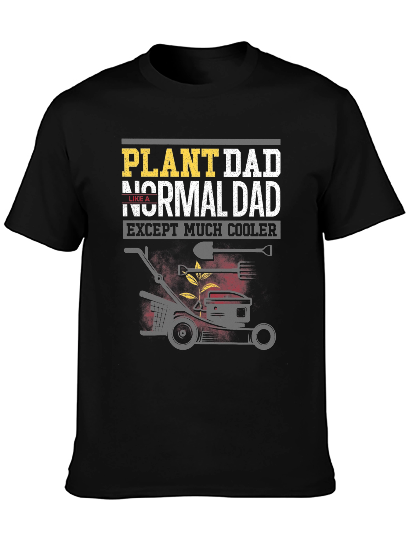 Black Plant Dad T-Shirt - Cooler Than Normal! view 3