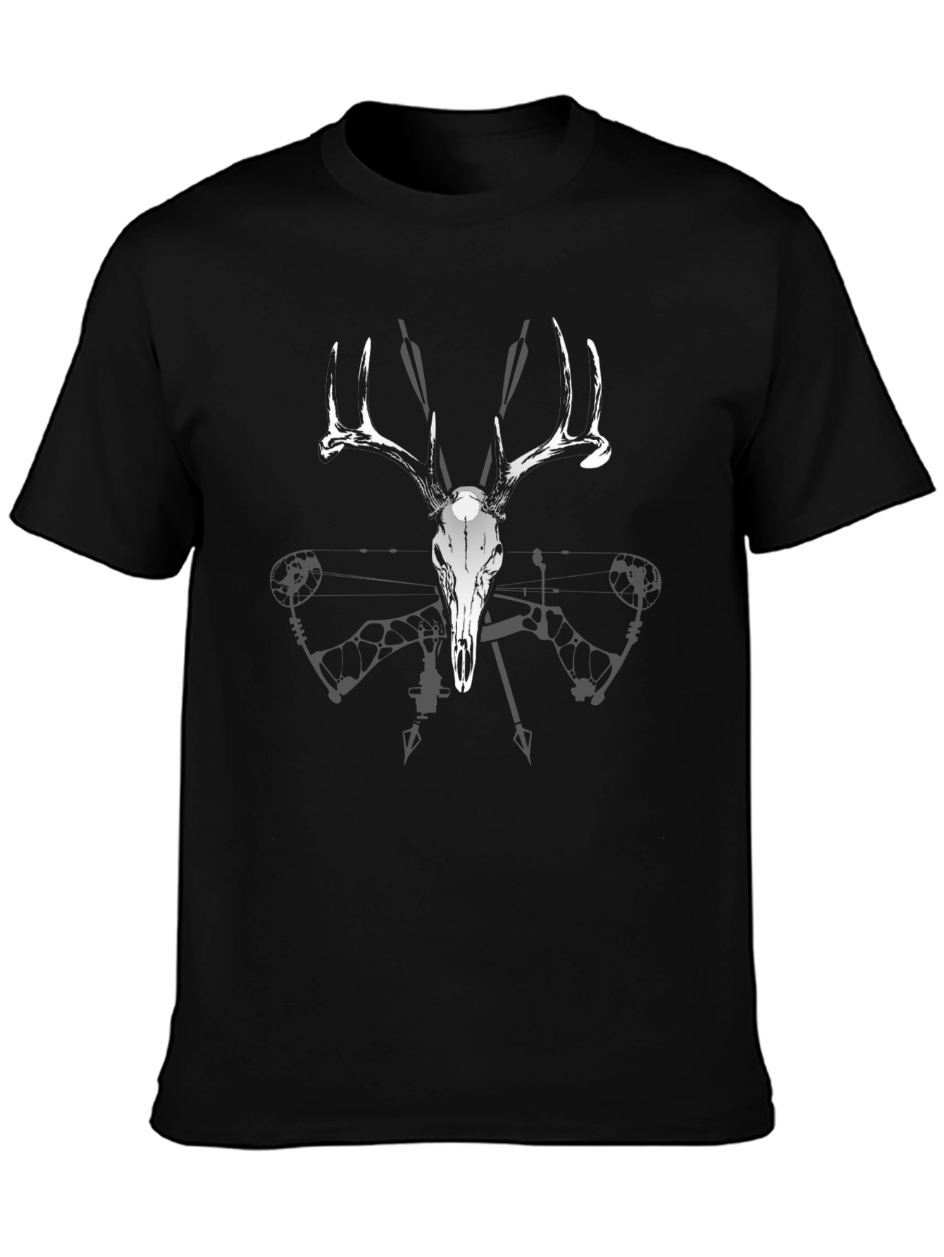 Black Deer Skull Hunting T-Shirt view 3