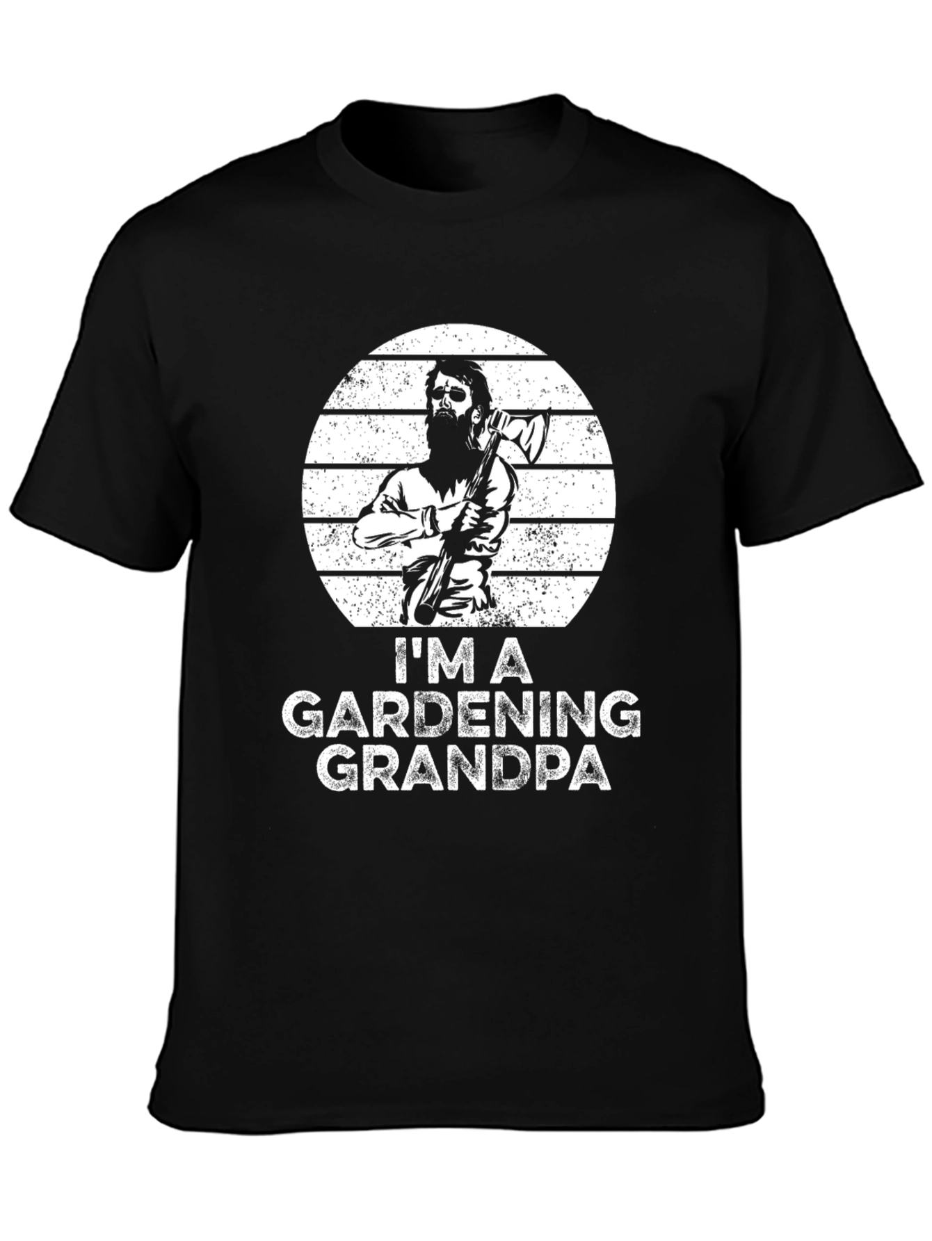 Black Gardening Grandpa Black Graphic Tee view 3