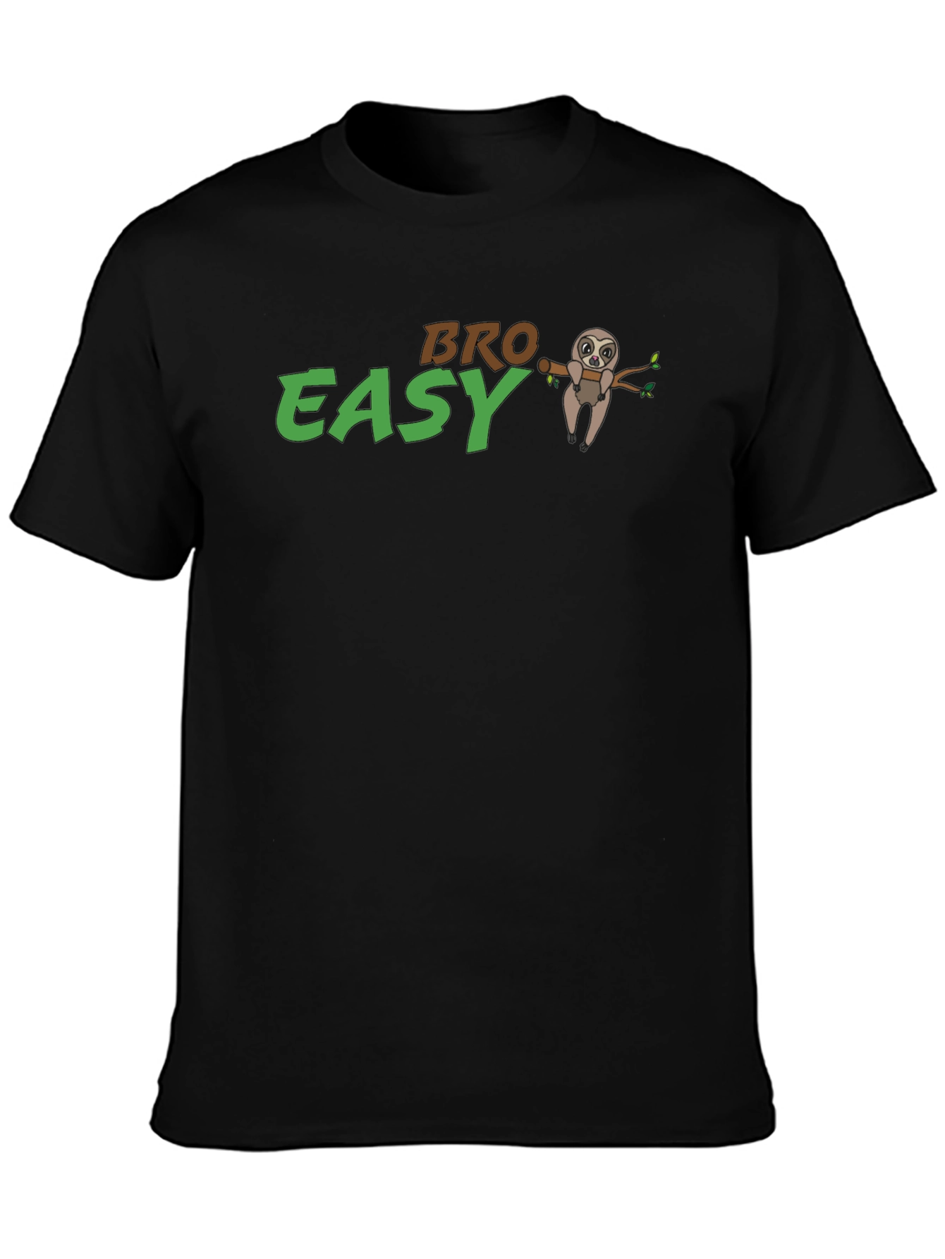 Black Bro Easy Sloth Graphic T-Shirt - Relaxed Fit view 3