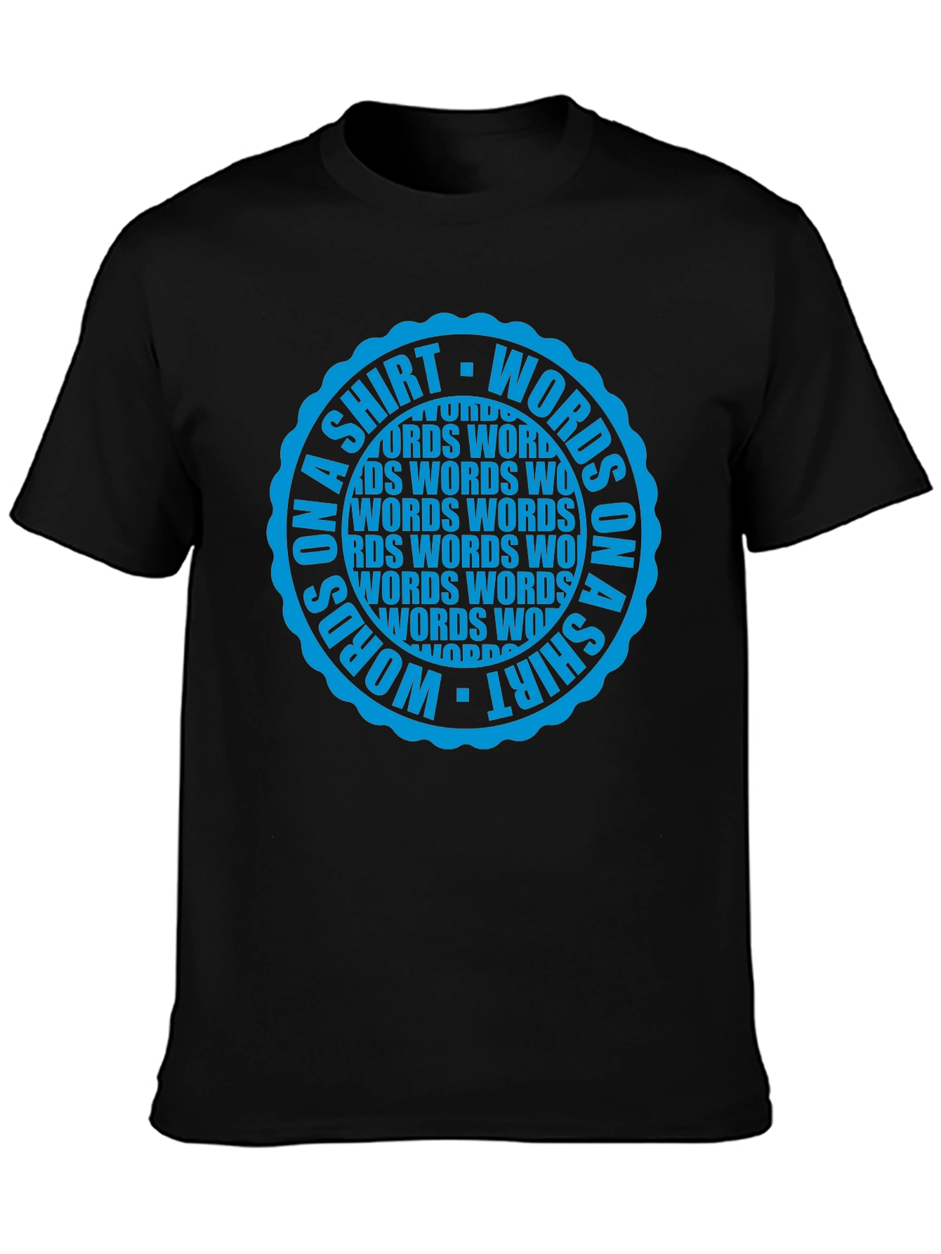 Black Words on a Shirt Tee - Graphic Print Crew Neck view 3