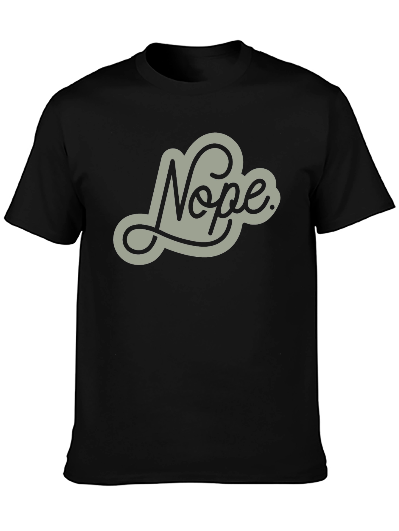 Black Nope Graphic Tee - Mens Casual Crew Neck T-Shirt view 3