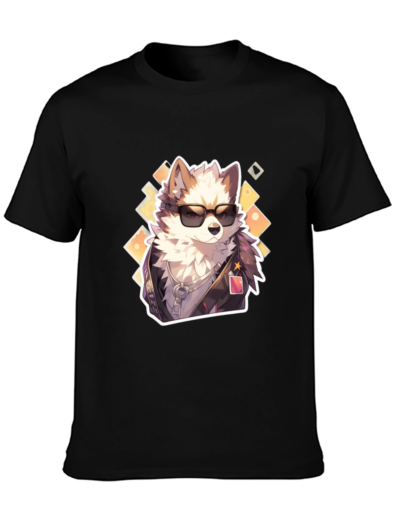 Black Cool Dog Graphic Tee - Trendy Streetwear view 3