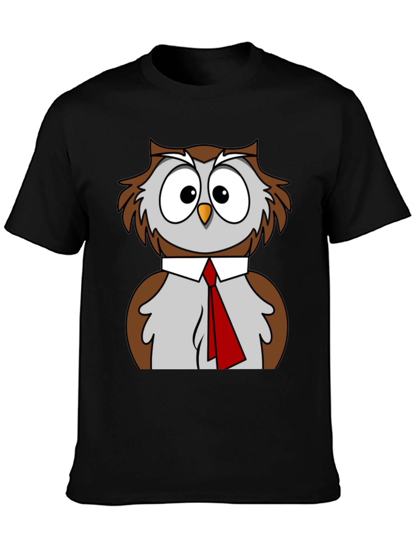 Black Owl T-Shirt Funny Bird Business Casual Tee view 3