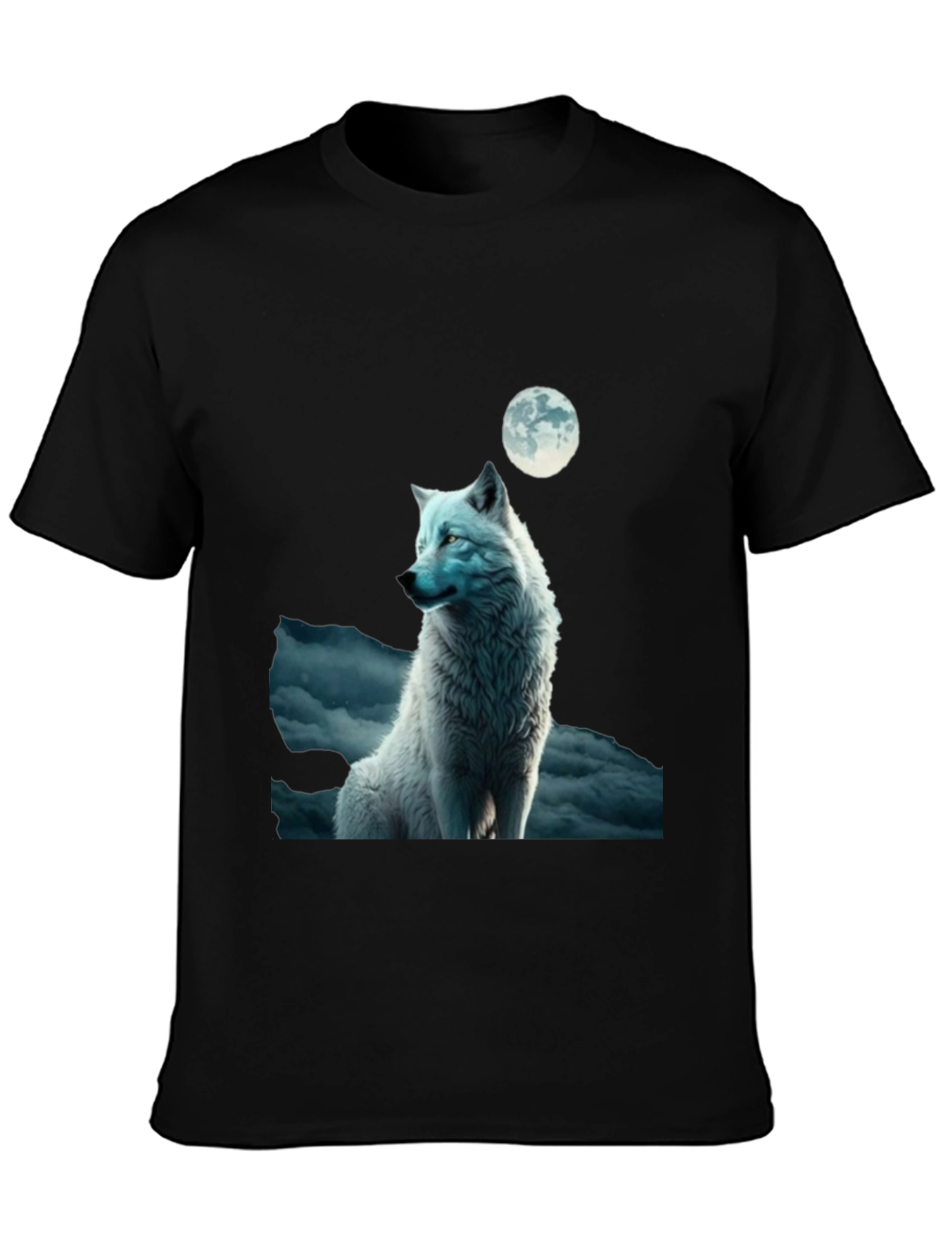 Black Wolf Moon Graphic T-Shirt view 3