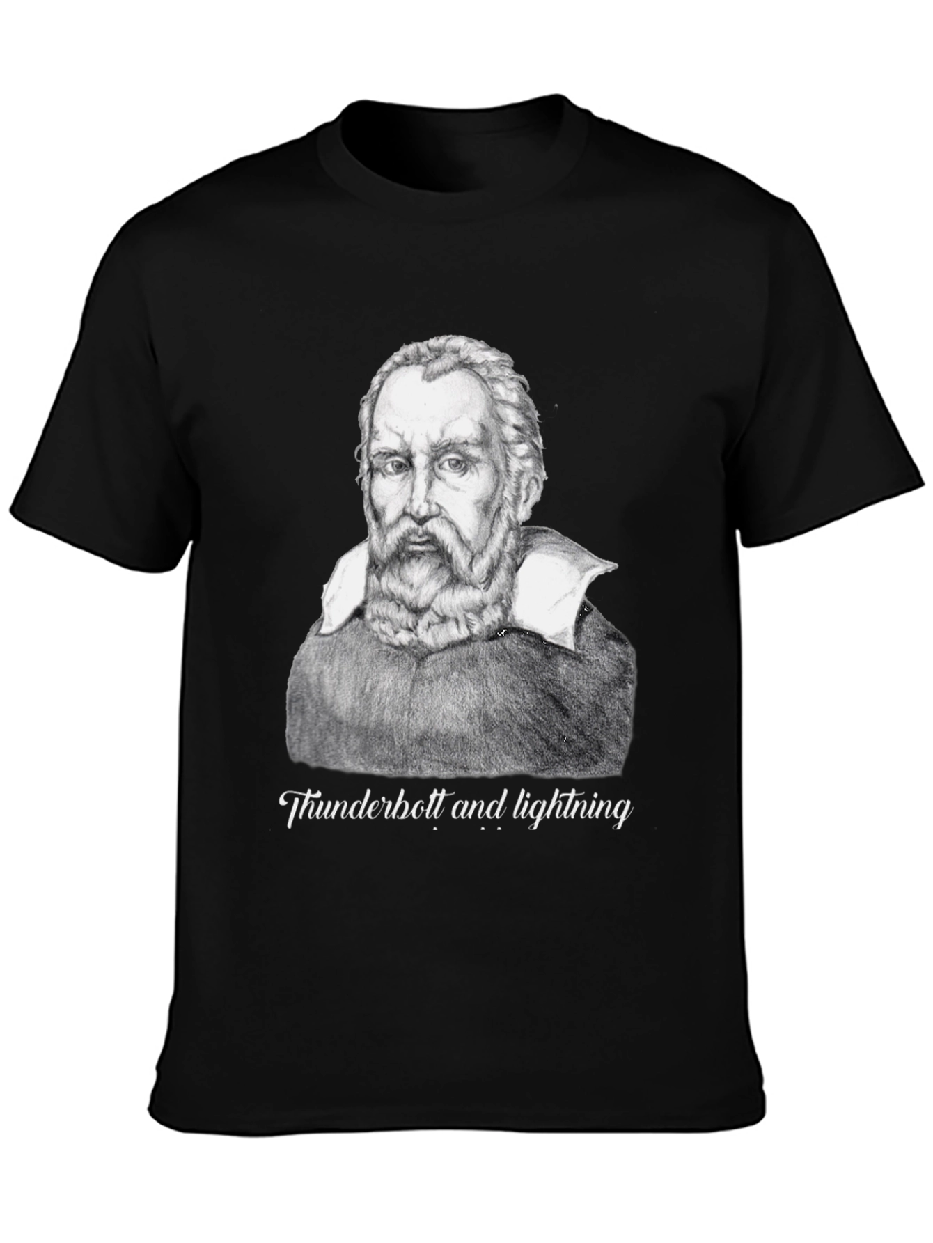 Black Galileo "Thunderbolt and Lightning" Graphic T-Shirt view 3
