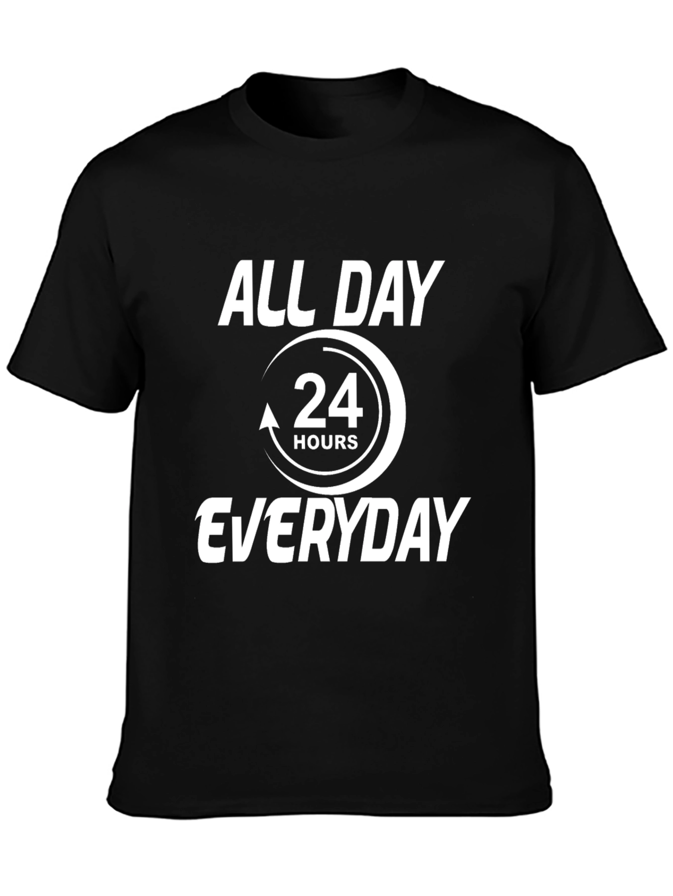 Black All Day Everyday 24 Hours Graphic Tee view 3