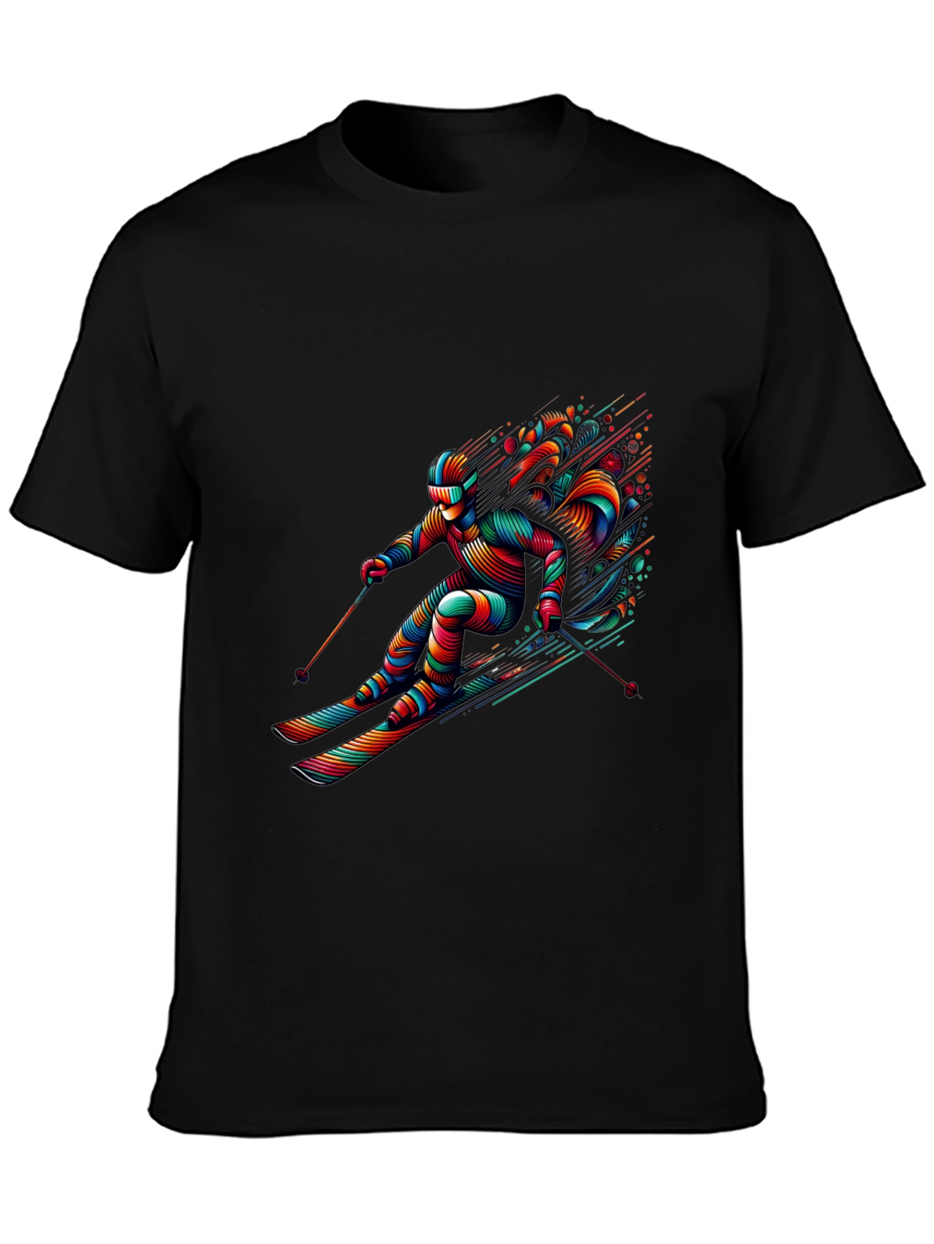 Black Vibrant Skier Graphic Tee - Black view 3