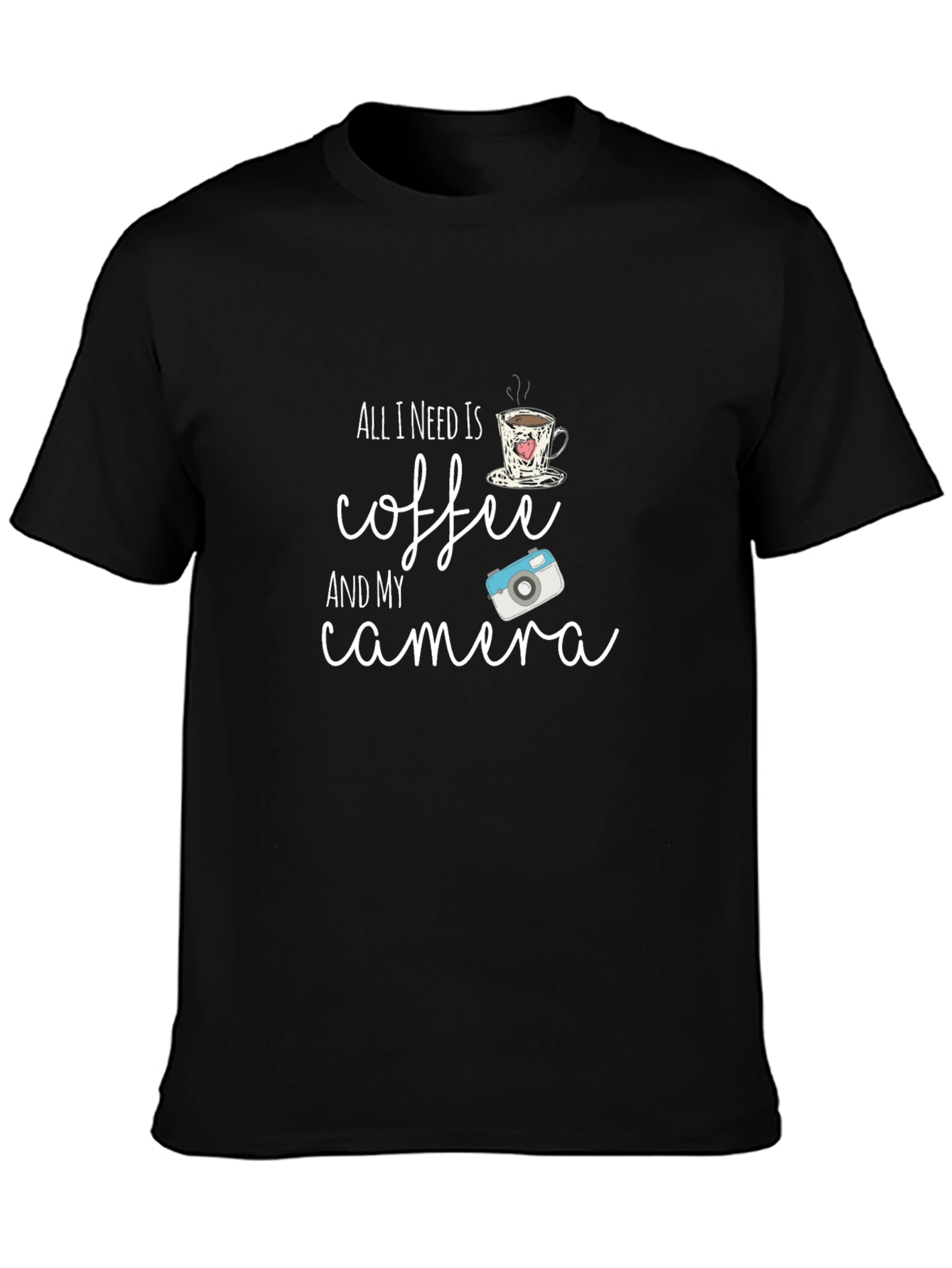 Black Coffee & Camera T-Shirt - Hobbyist Tee view 3