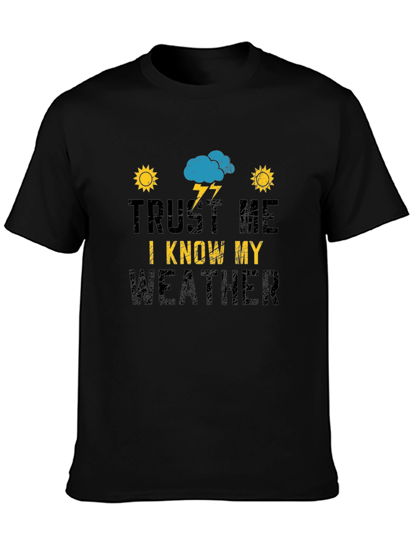 Black Trust Me I Know My Weather Black T-Shirt view 3