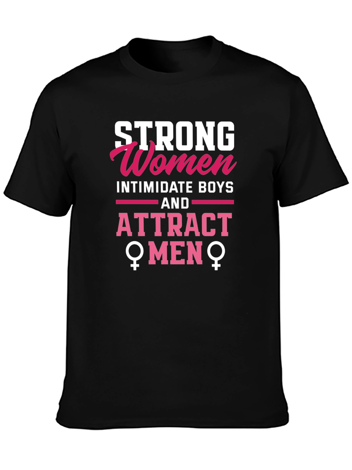 Black Strong Women Attract Men Graphic Tee view 3