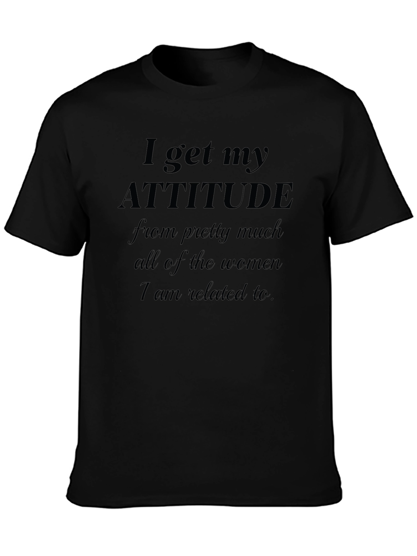 Black Attitude From Women Black Graphic Tee view 3