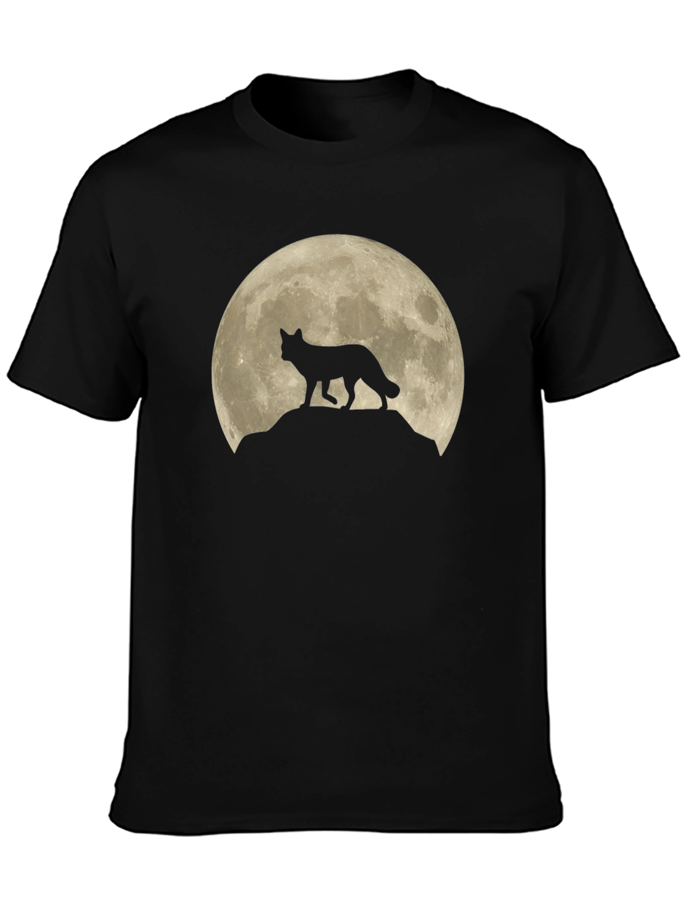 Black Wolf Moon Graphic T-Shirt - Black view 3