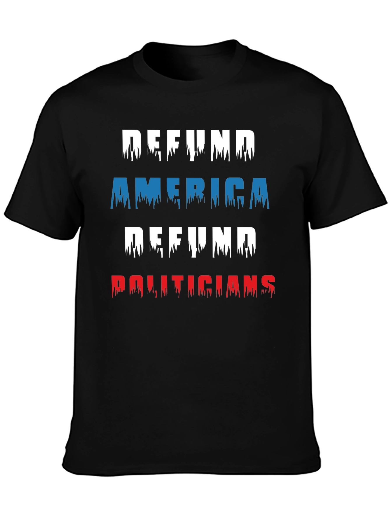Black Defund America Politicians Graphic Tee view 3