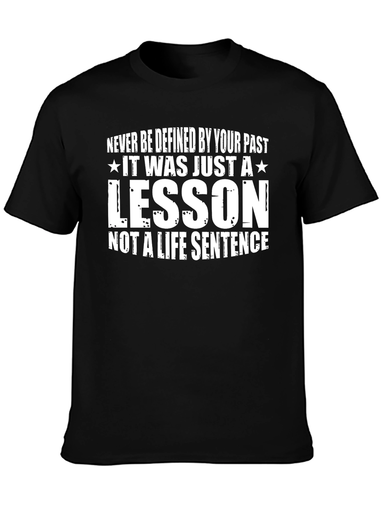 Black Inspirational Graphic Tee - Never Be Defined By Your Past view 3