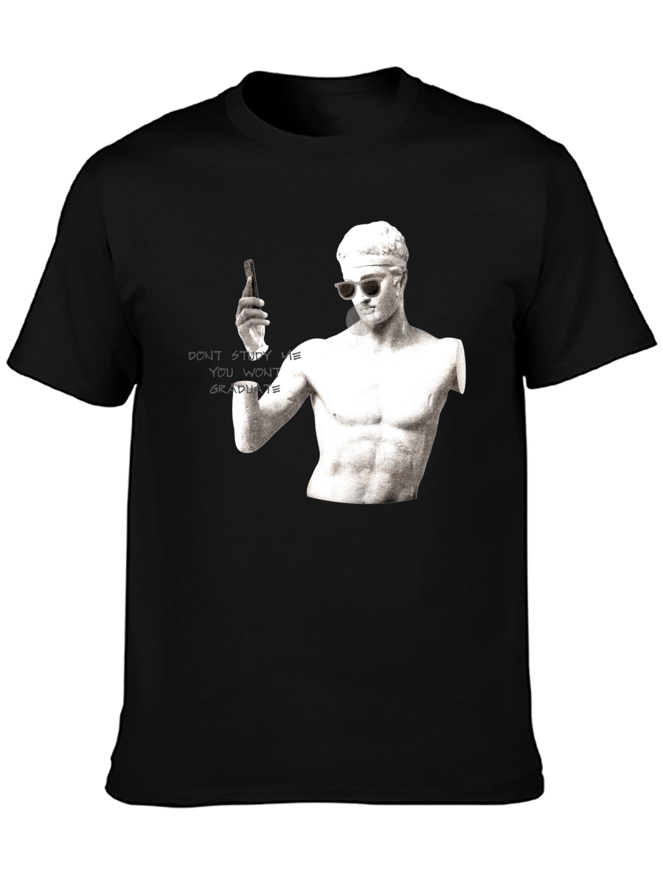 Black Humorous Student T-Shirt - Study Me & Fail view 3