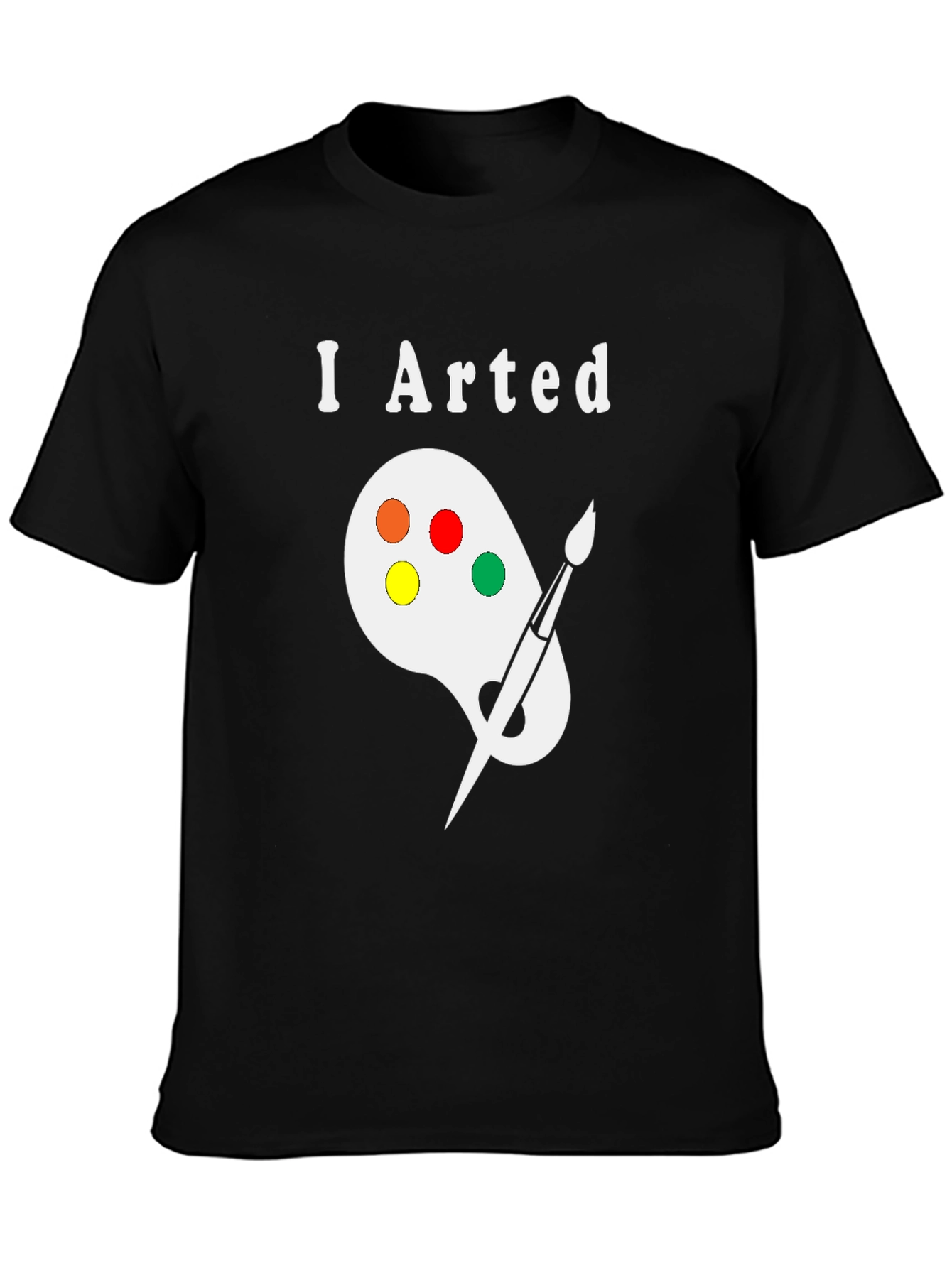 Black I Arted T-Shirt - Painter Palette Design view 3