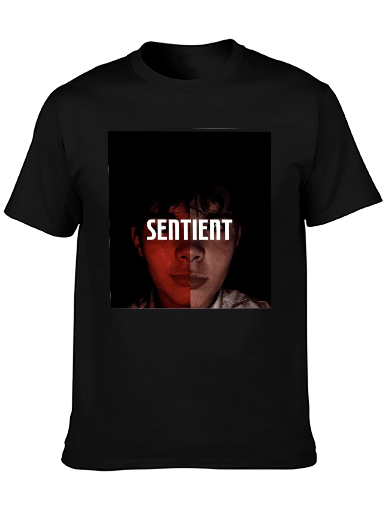 Black Sentient Graphic Tee - Modern Streetwear view 3
