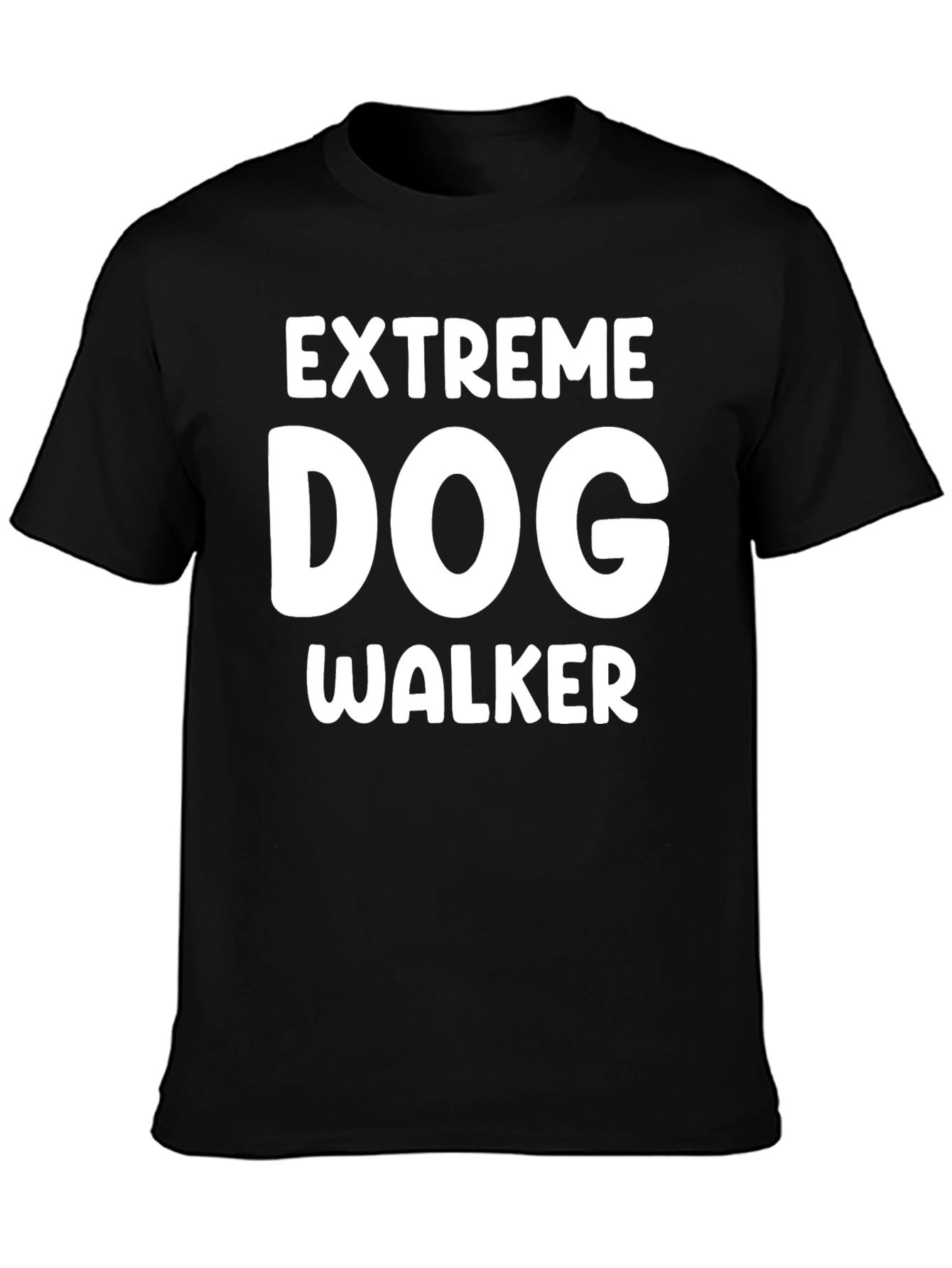 Black Extreme Dog Walker Graphic Tee - Black Cotton T-Shirt view 3