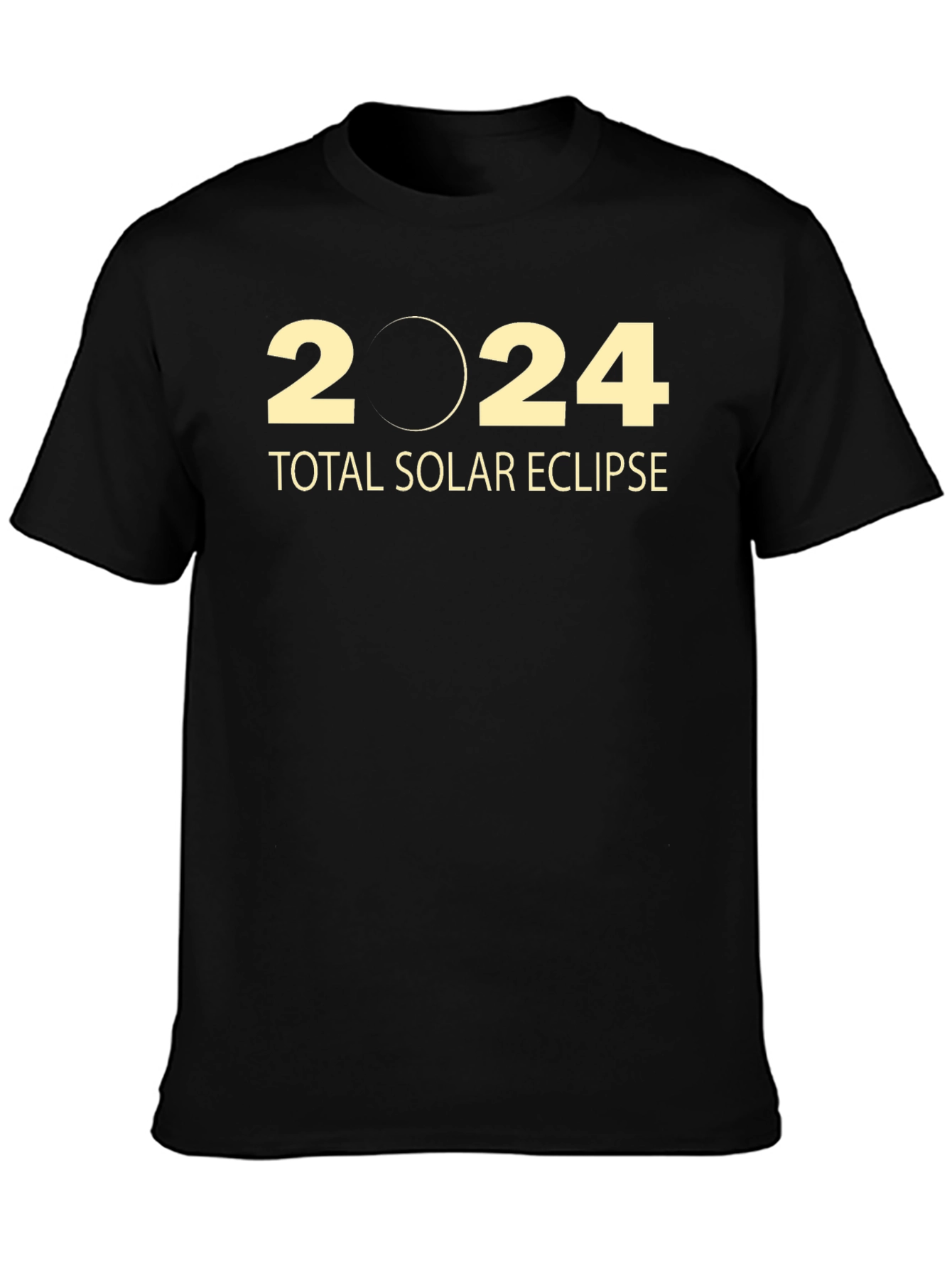 Black 2024 Total Solar Eclipse Black T-Shirt view 3