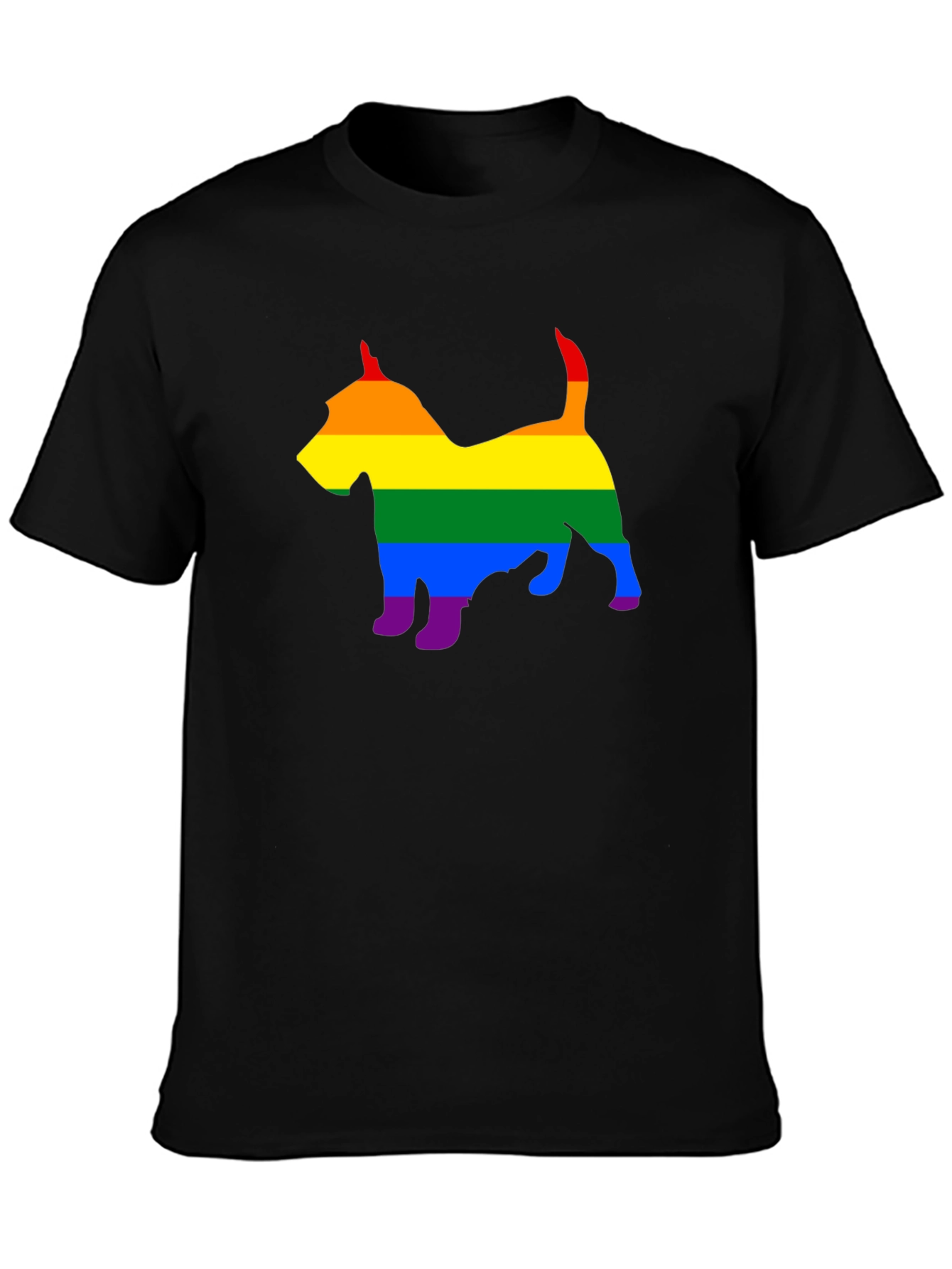 Black Rainbow Dog Silhouette Tee - Pride Apparel view 3