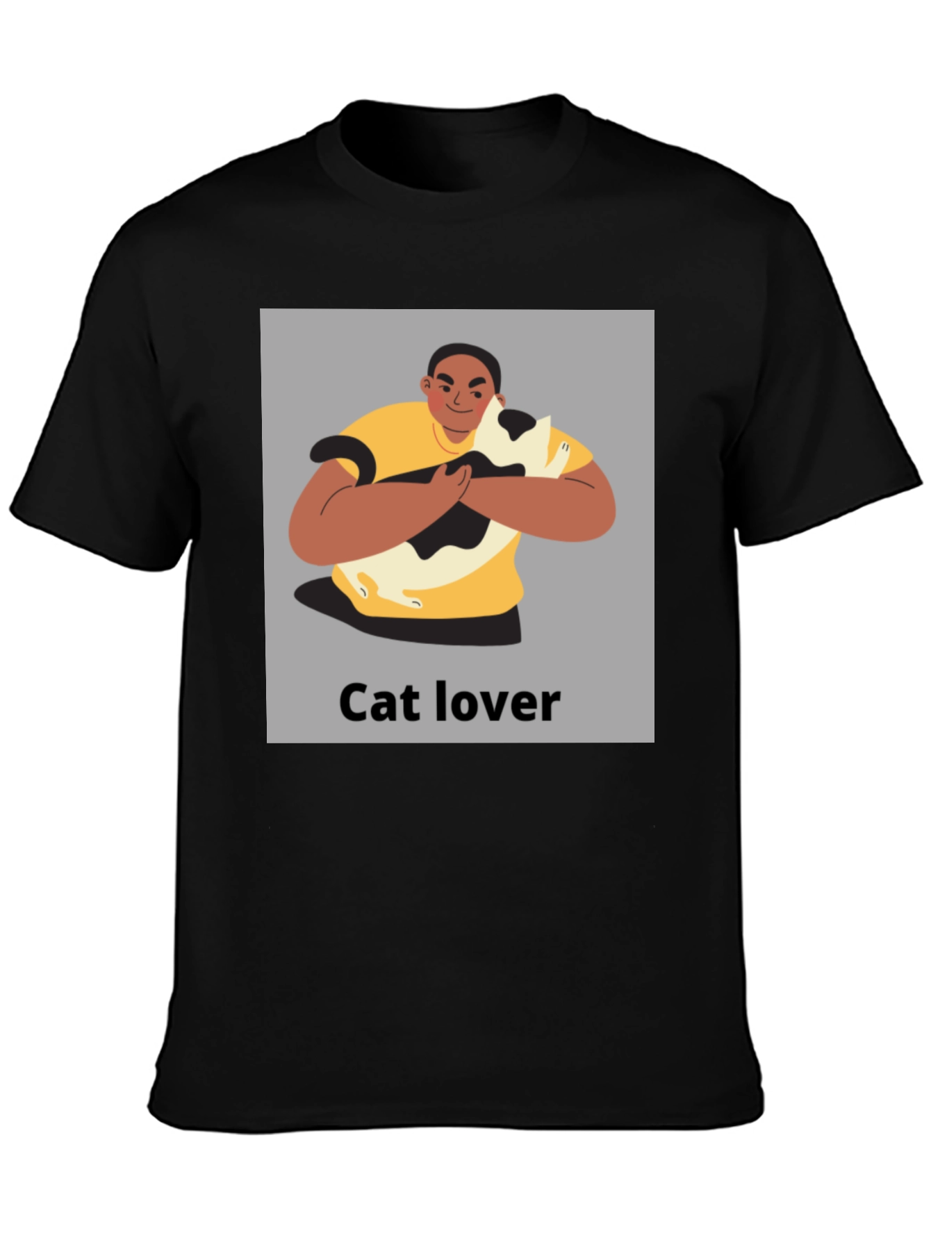 Black Cat Lover Graphic Tee - Unisex Black T-Shirt view 3