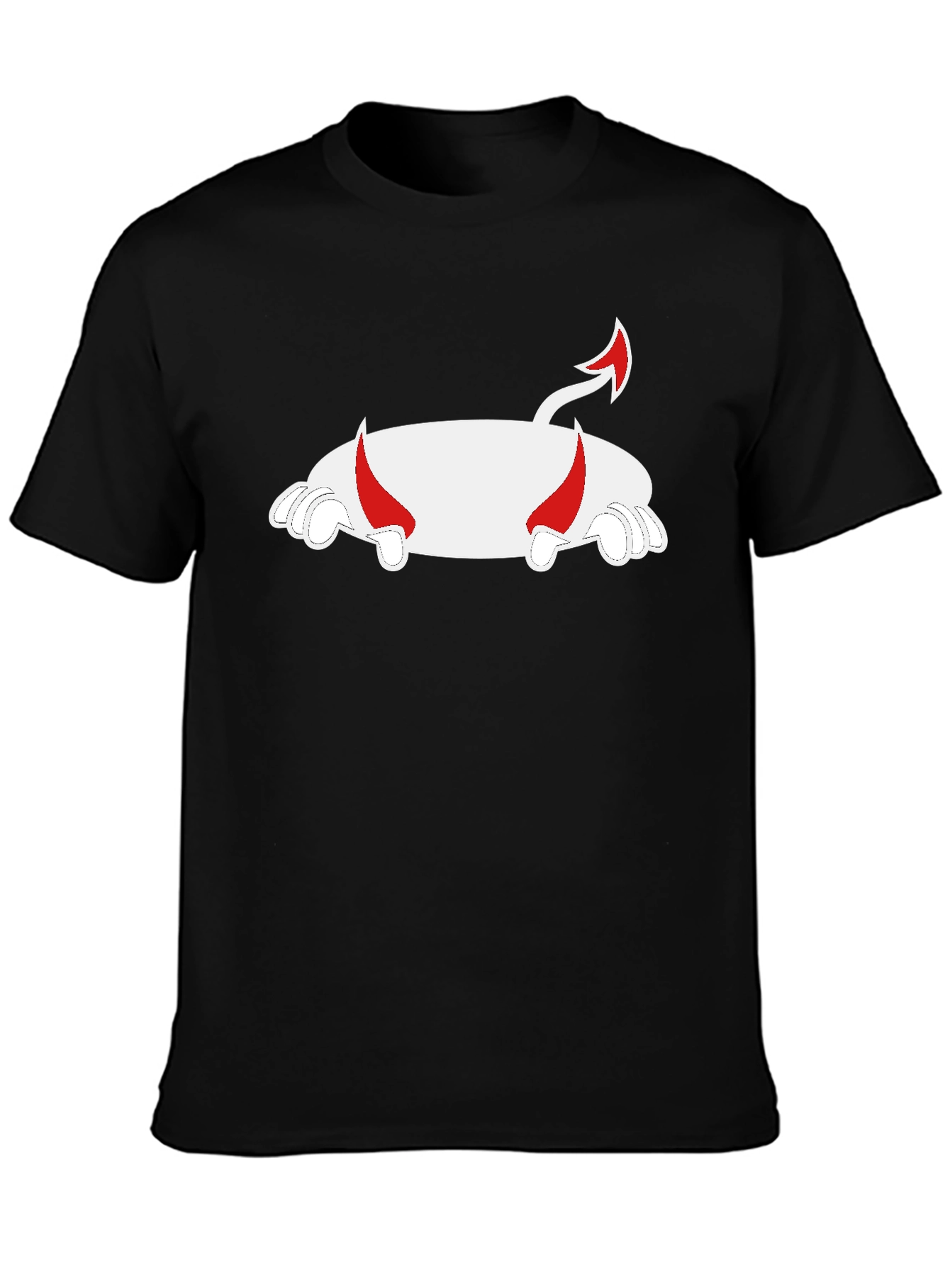 Black Devil Pig T-Shirt - Black Cotton Blend view 3