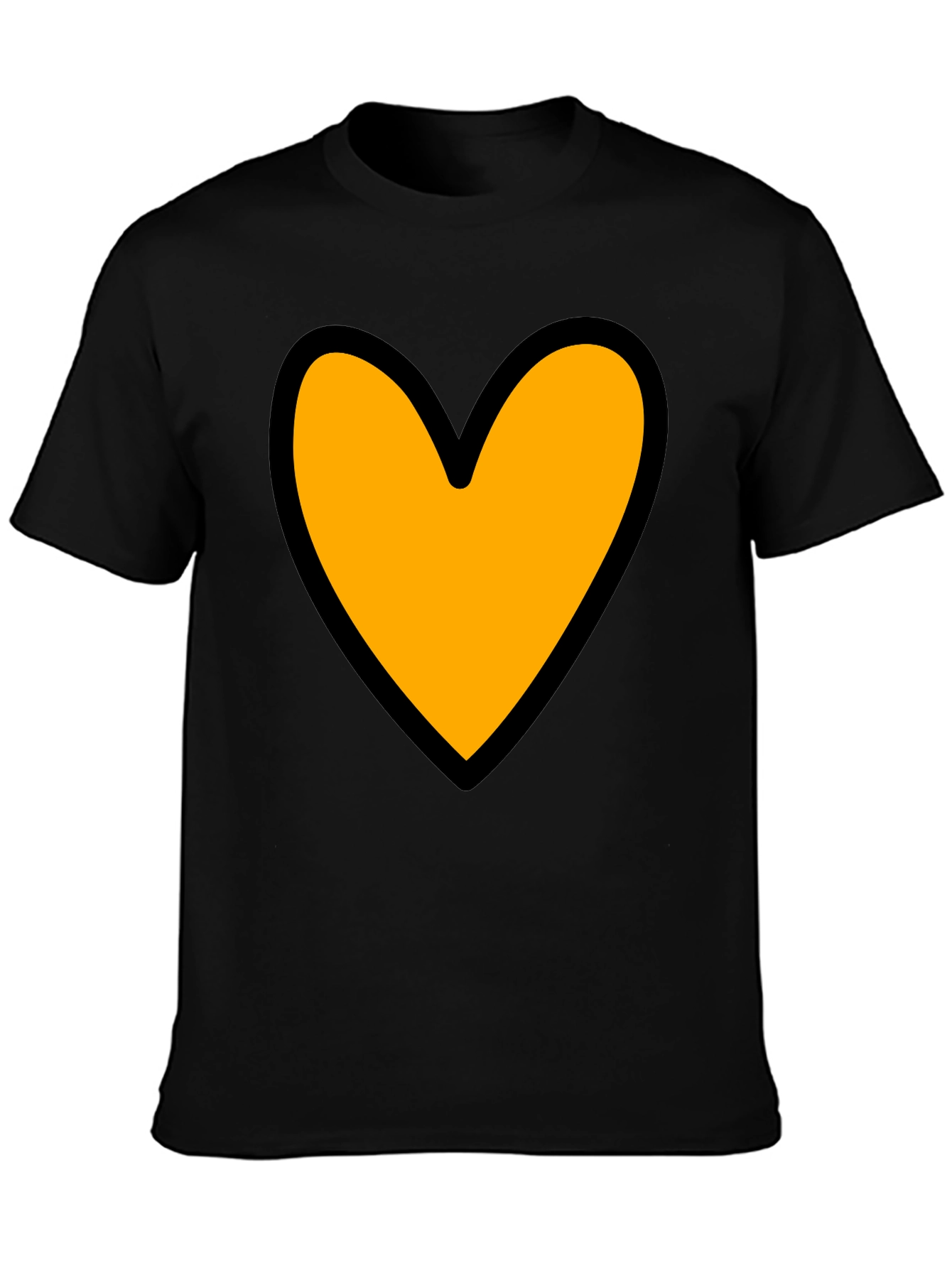 Black Heart Graphic Tee - Black Cotton Blend Casual T-Shirt view 3