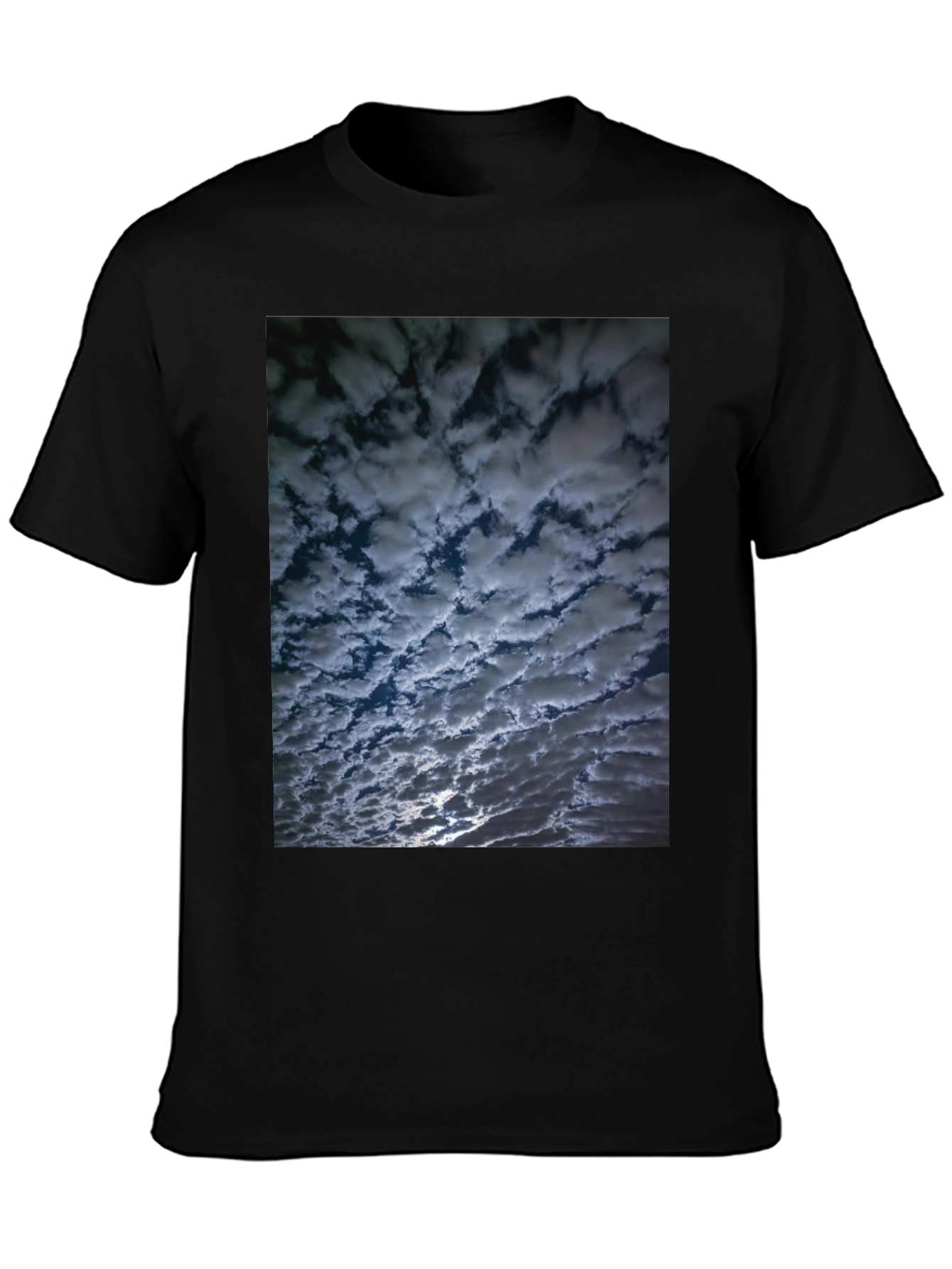 Black Cloudscape Graphic Tee - Black Cotton Comfort view 3