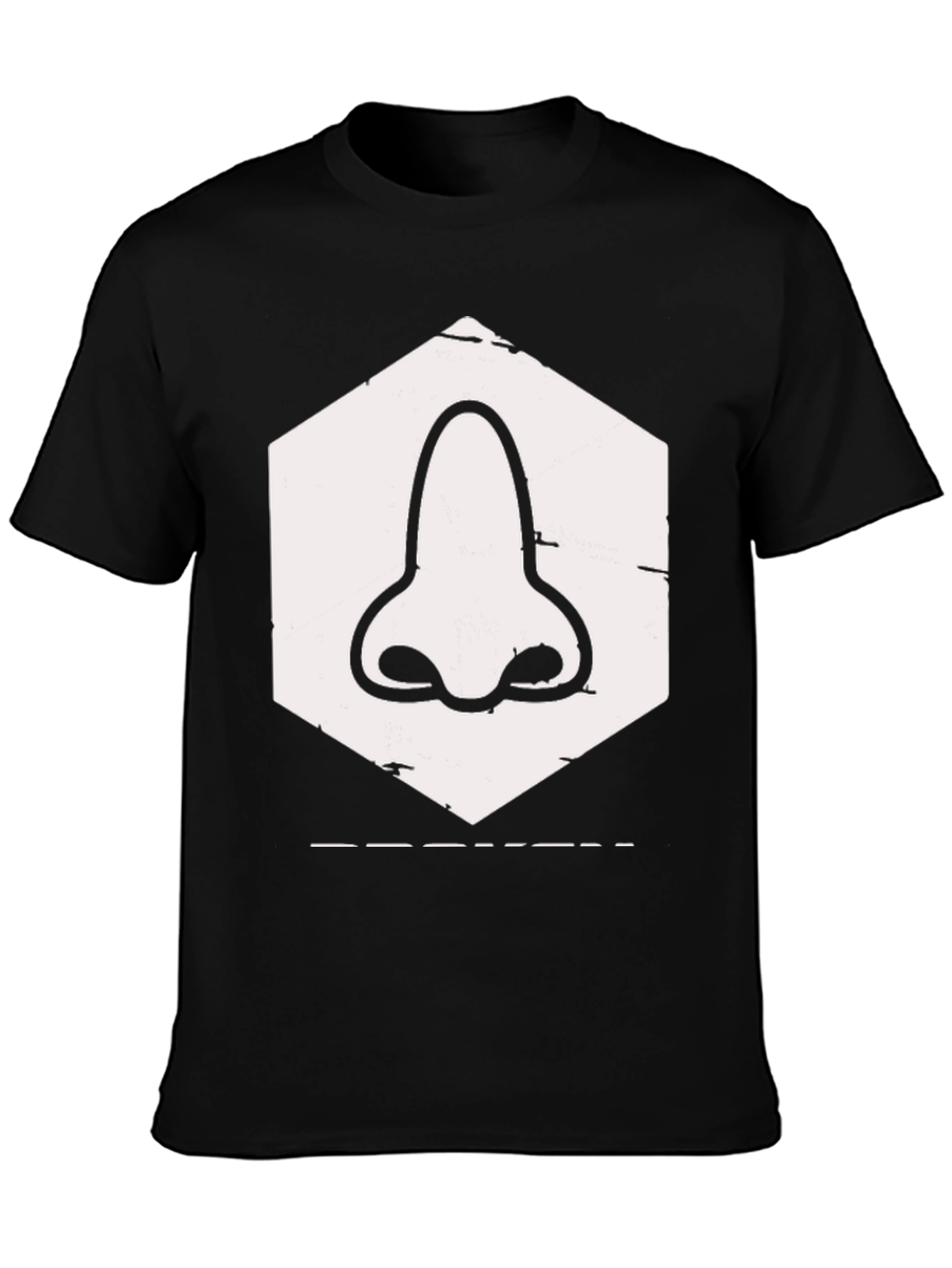 Black Nose Graphic Tee - Black Cotton T-Shirt view 3