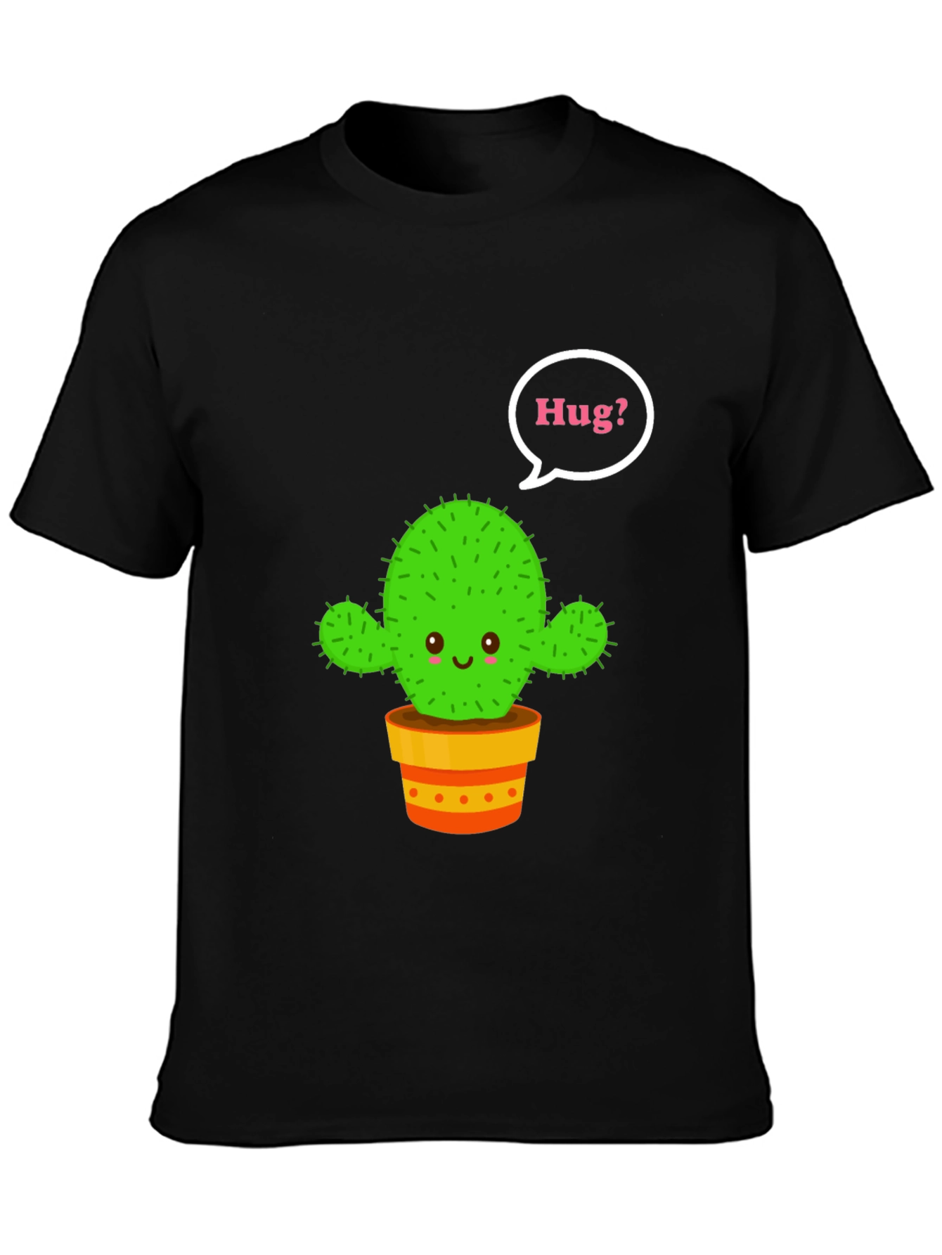 Black Cactus Hug T-Shirt - Cute Graphic Tee view 3